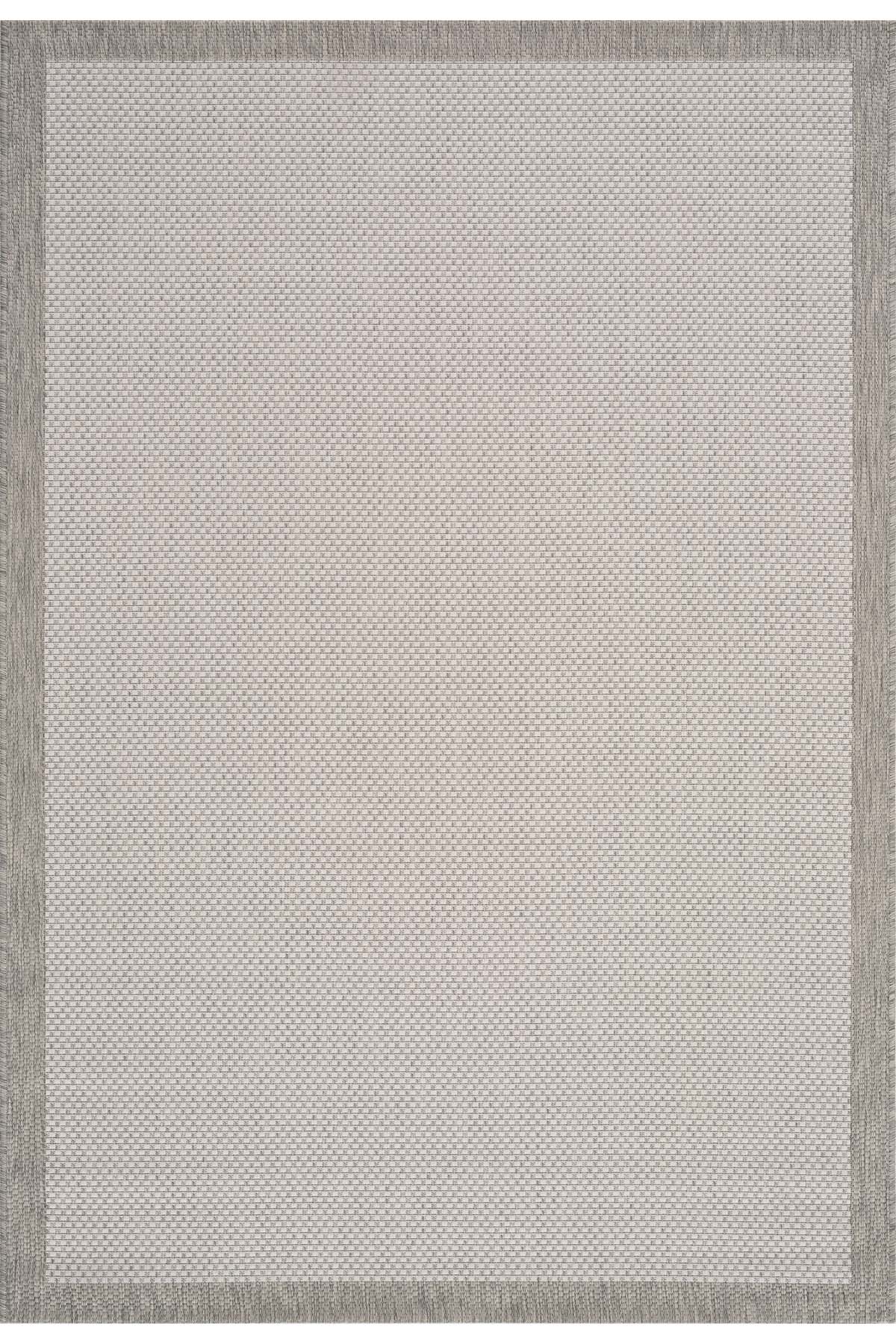 Fresco Antrasit Ekru İskandinav Jüt Yıkanabilir Halı Kilim Balkon Teras Salon Koridor Halısı 23745A