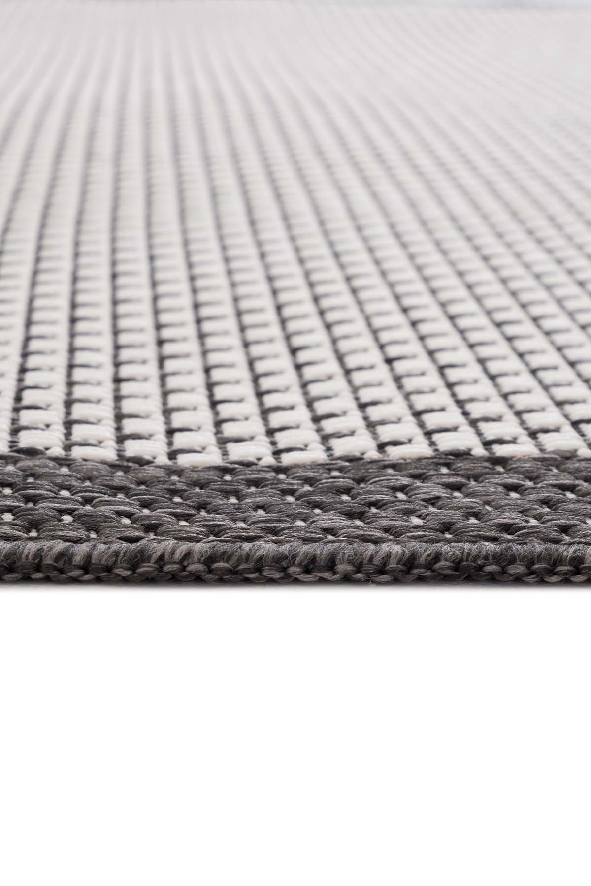 Fresco Ekru Siyah İskandinav Jüt Yıkanabilir Halı Kilim Balkon Teras Mutfak Salon Koridor Halısı 23745A