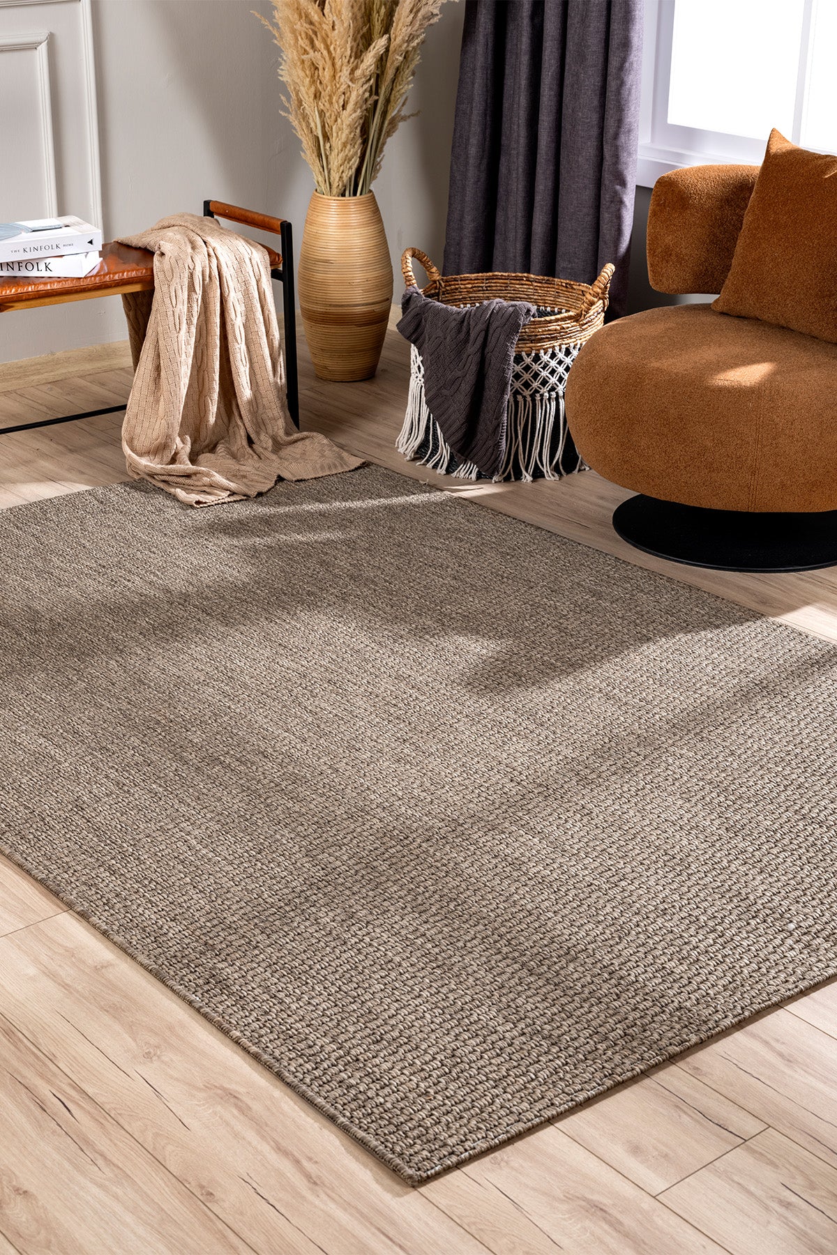 Loft Kahverengi Tozumaz Salon Koridor Balkon Teras Bahçe Oturma Odası Halısı A0806A