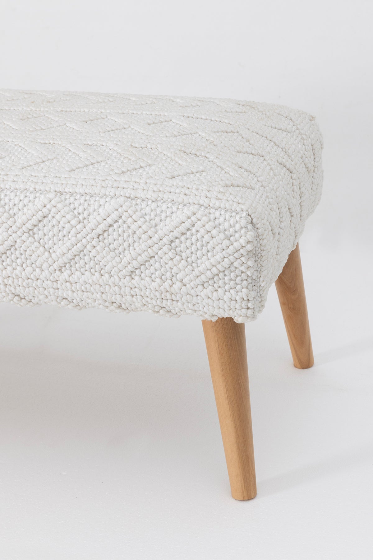 Bliss Krem Kabartma Dokulu Bench 42 X 91 X H 42 Cm 4283