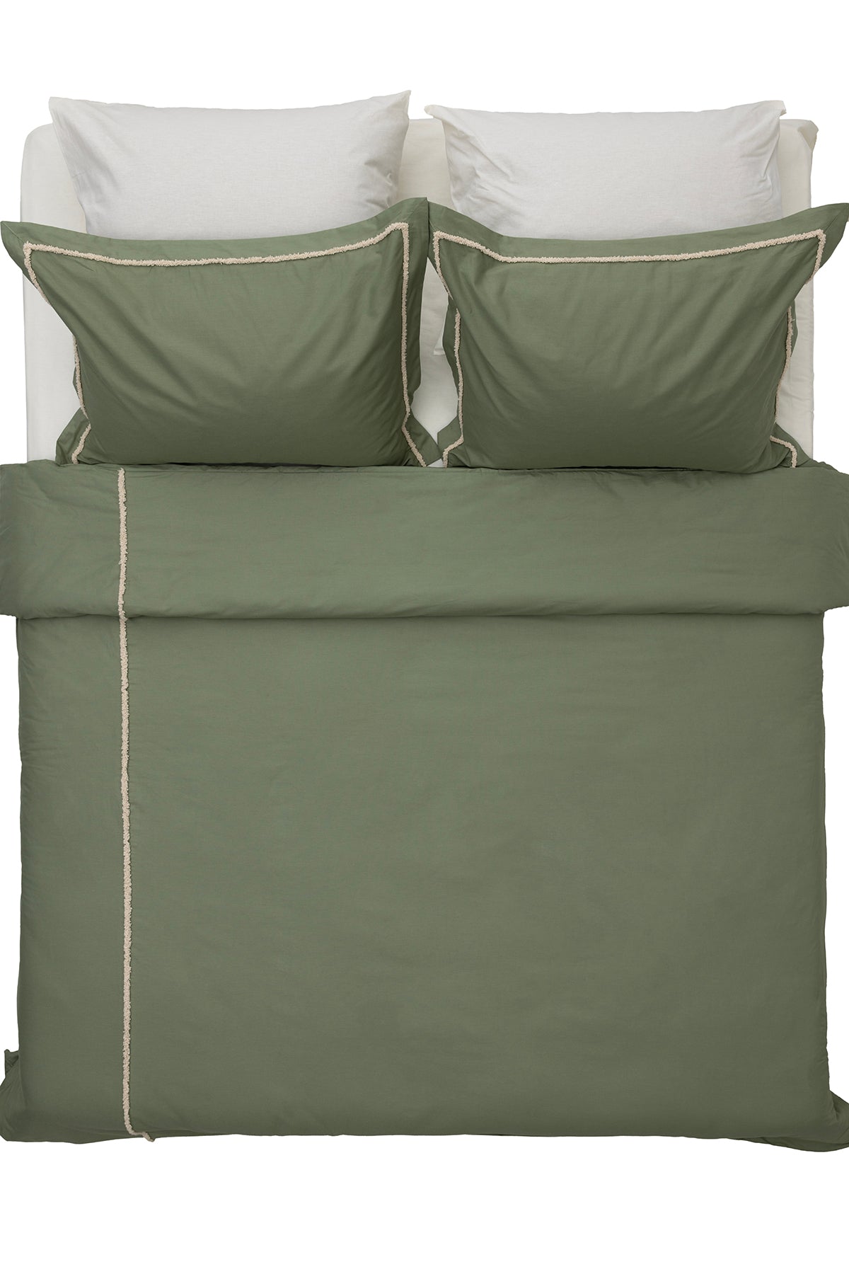 Boho Saçaklı Yeşil Nevresim Takımı Çift Kişilik 200 x 220 7030A