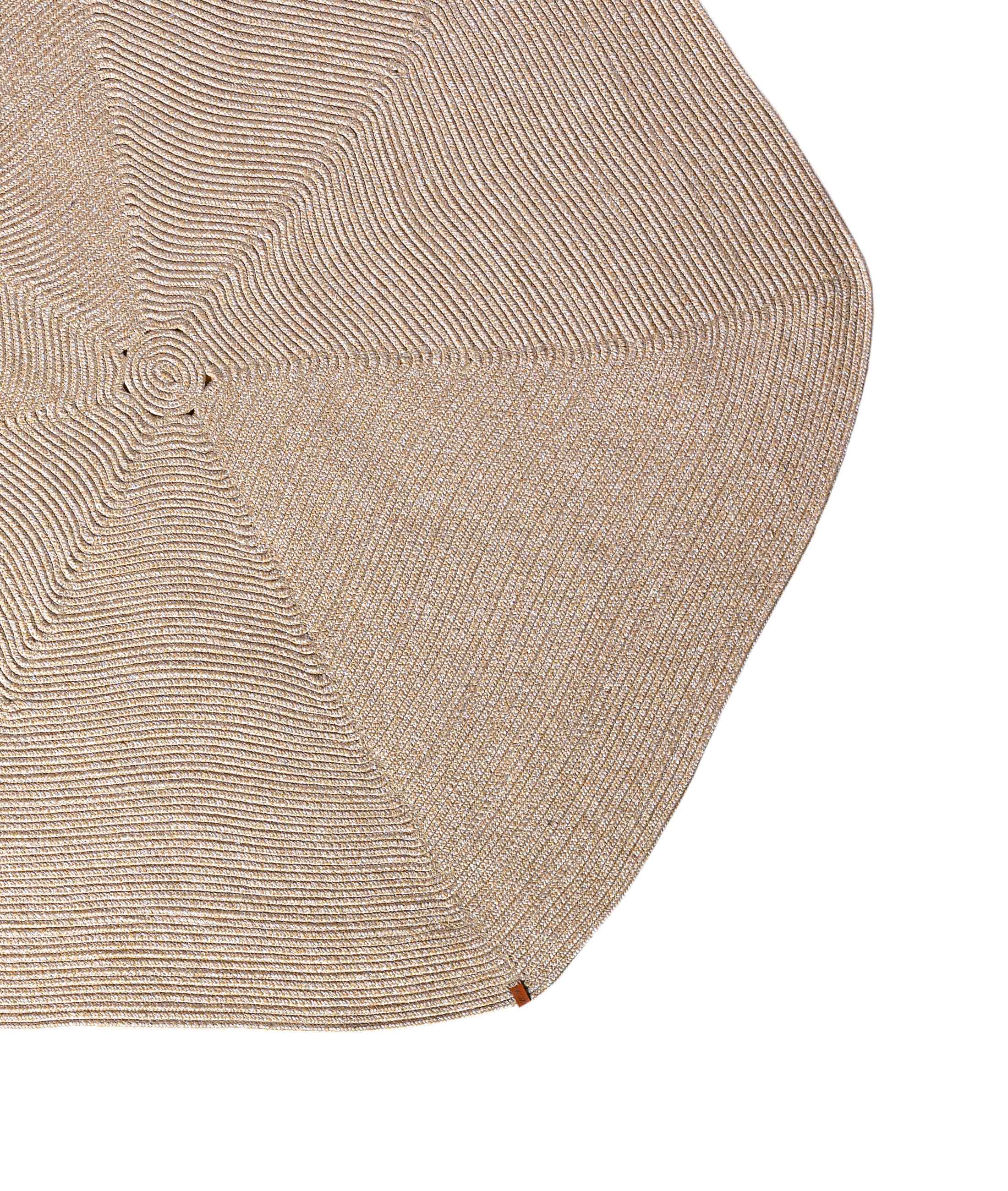 Boulder El Örmesi Altıgen Bej Yıkanabilir Halı Kilim Balkon Teras Salon Koridor Halısı Pamuklu Hasır Halı 69591