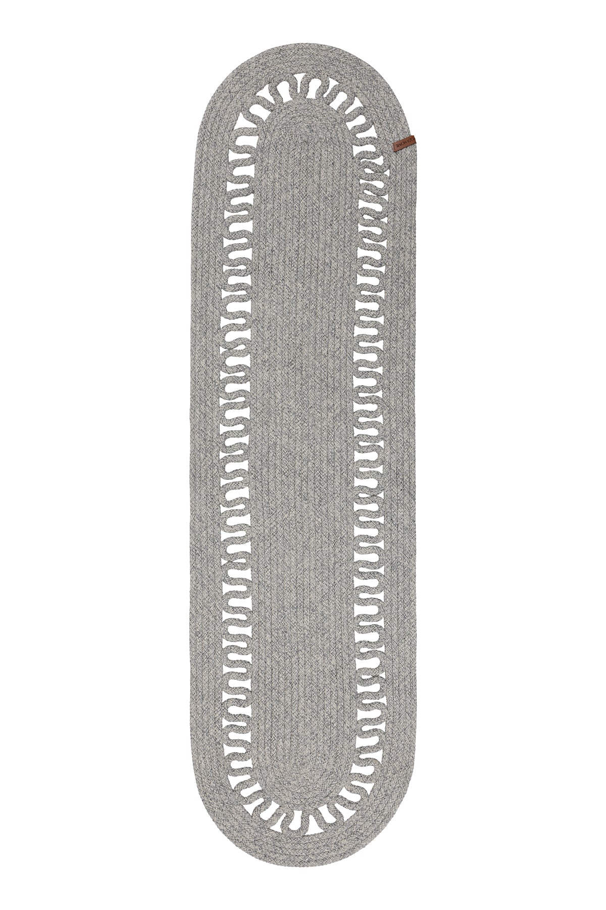 Cesta Amerikan Servis El Yapımı Pamuklu Gri Jüt Örme Dekoratif Runner 37x136cm 9687