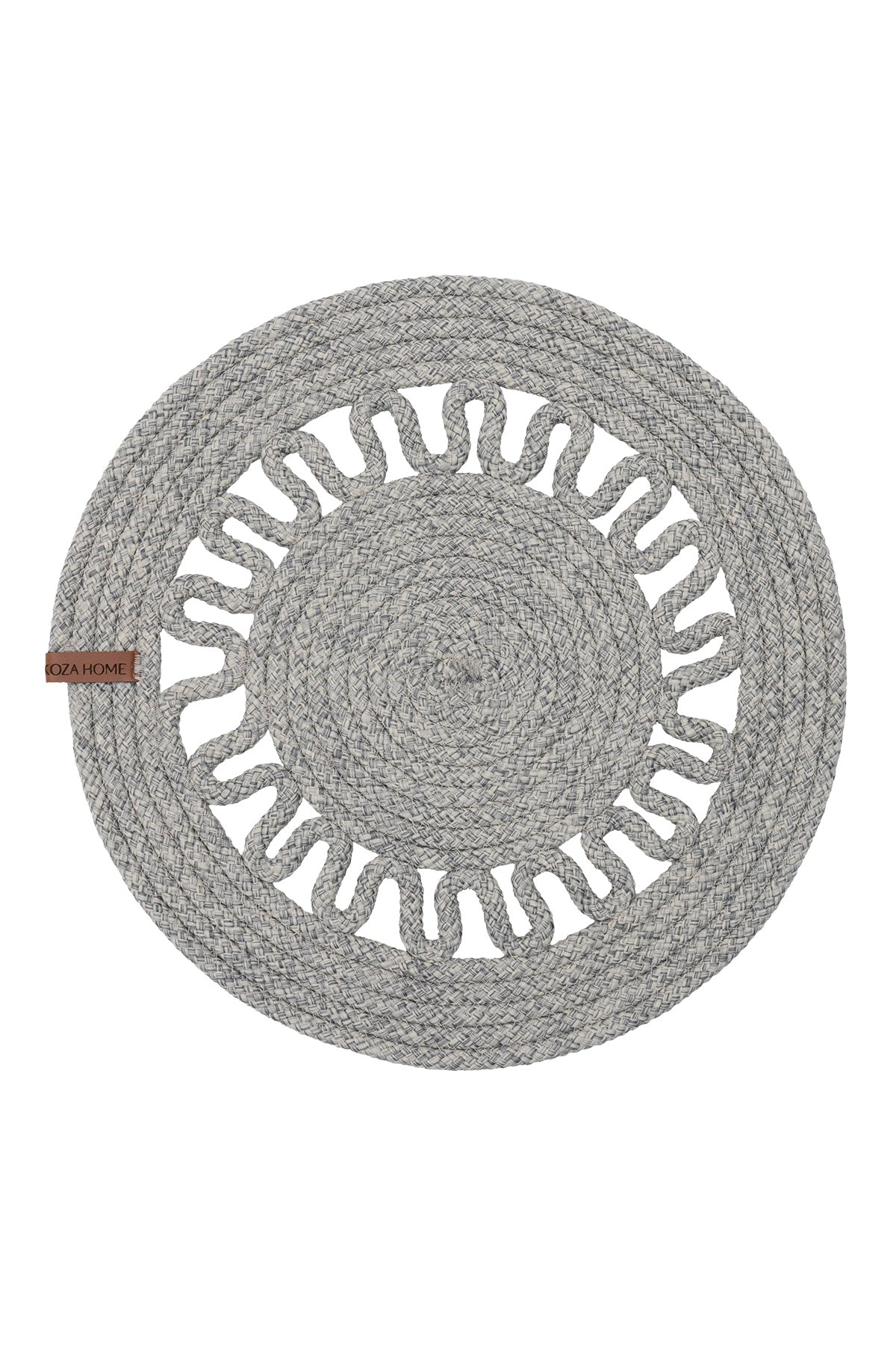 Cesta Amerikan Servis El Yapımı Pamuklu Gri Jüt Örme Dekoratif Supla 37x37cm 9683