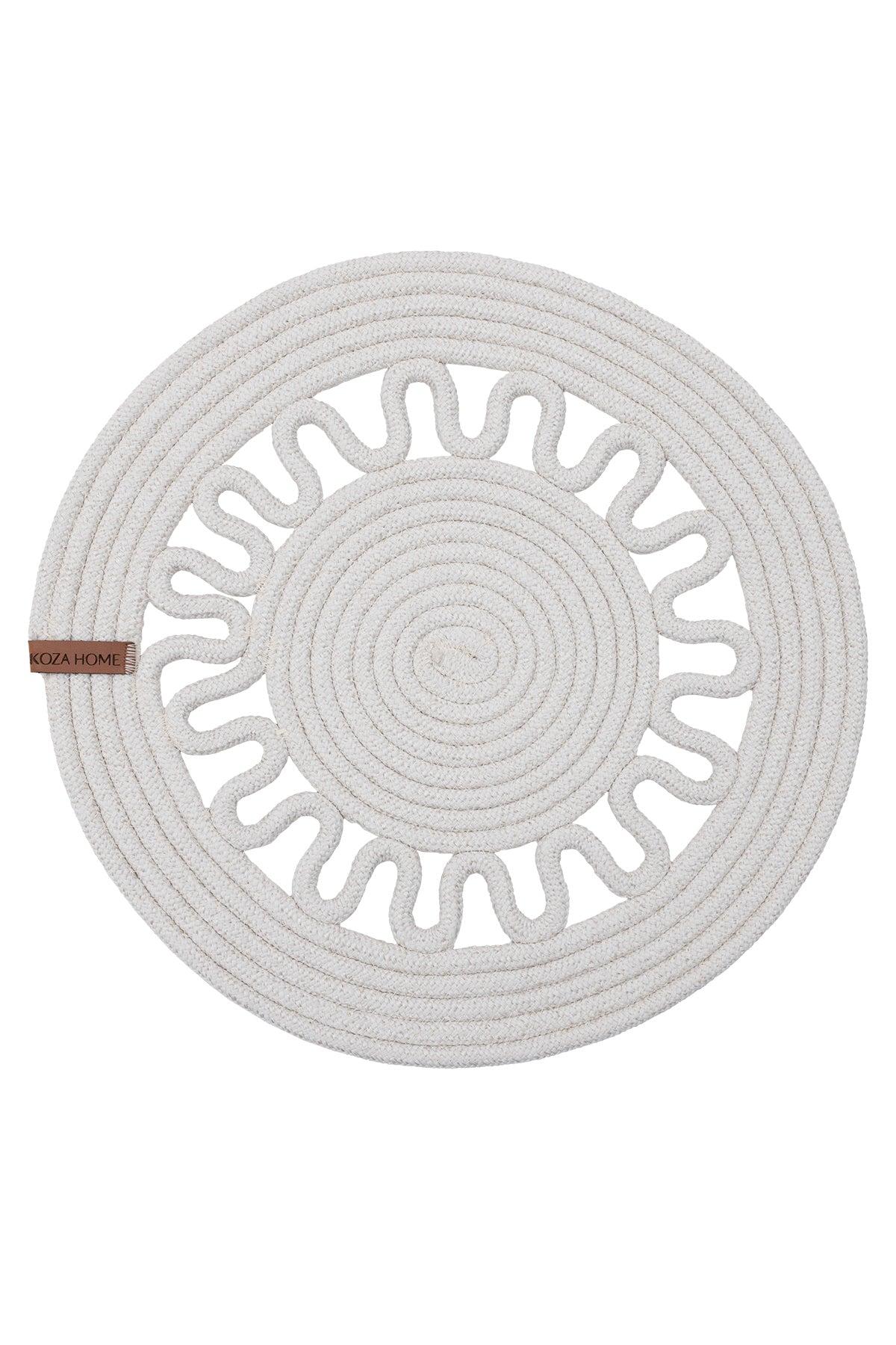Cesta Amerikan Servis El Yapımı Pamuklu Krem Jüt Örme Dekoratif Supla 37x37cm 9682