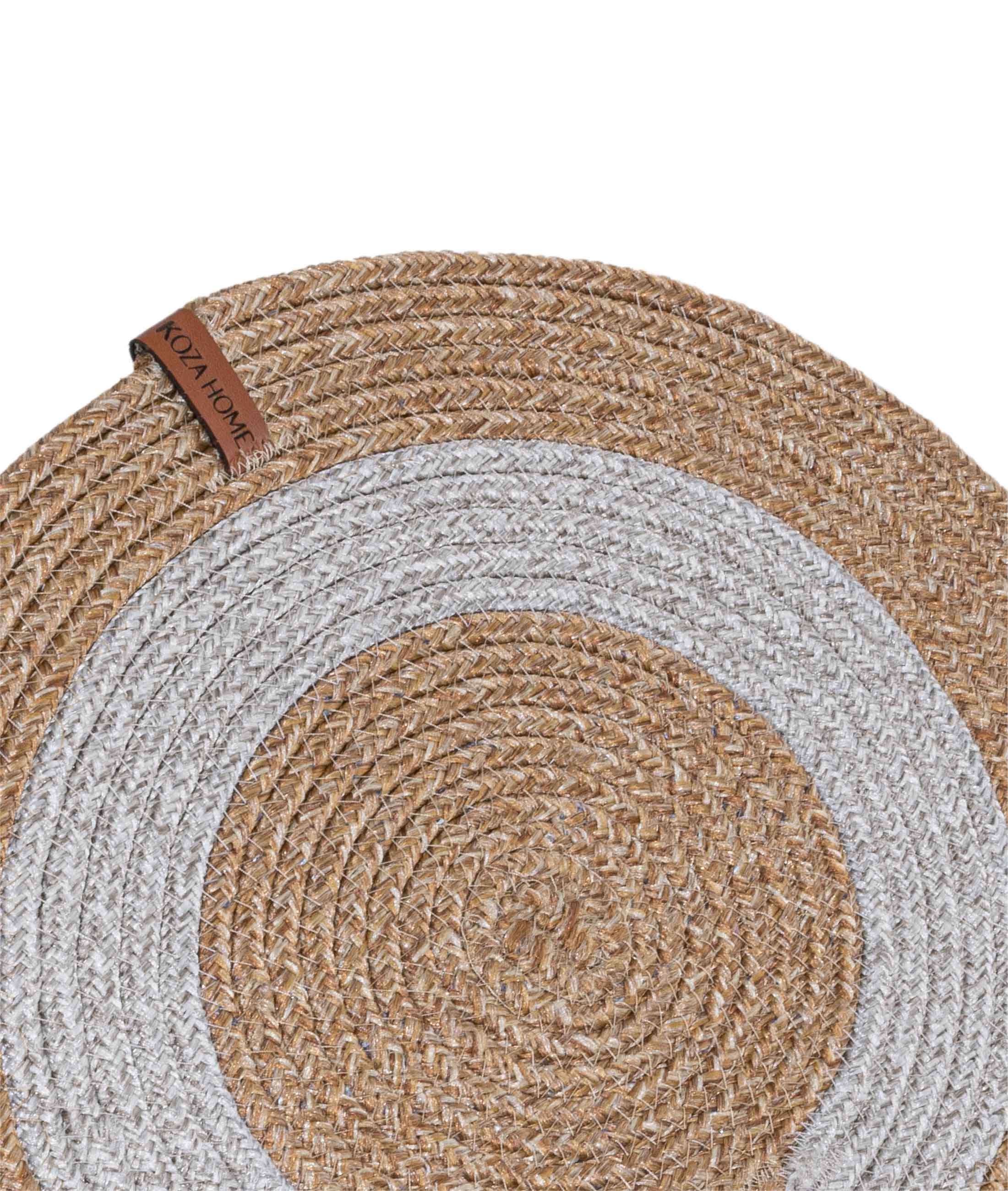Cesta Amerikan Servis El Yapımı Pamuklu Natural Gri Jüt Örme Dekoratif Supla 37x37cm 9026