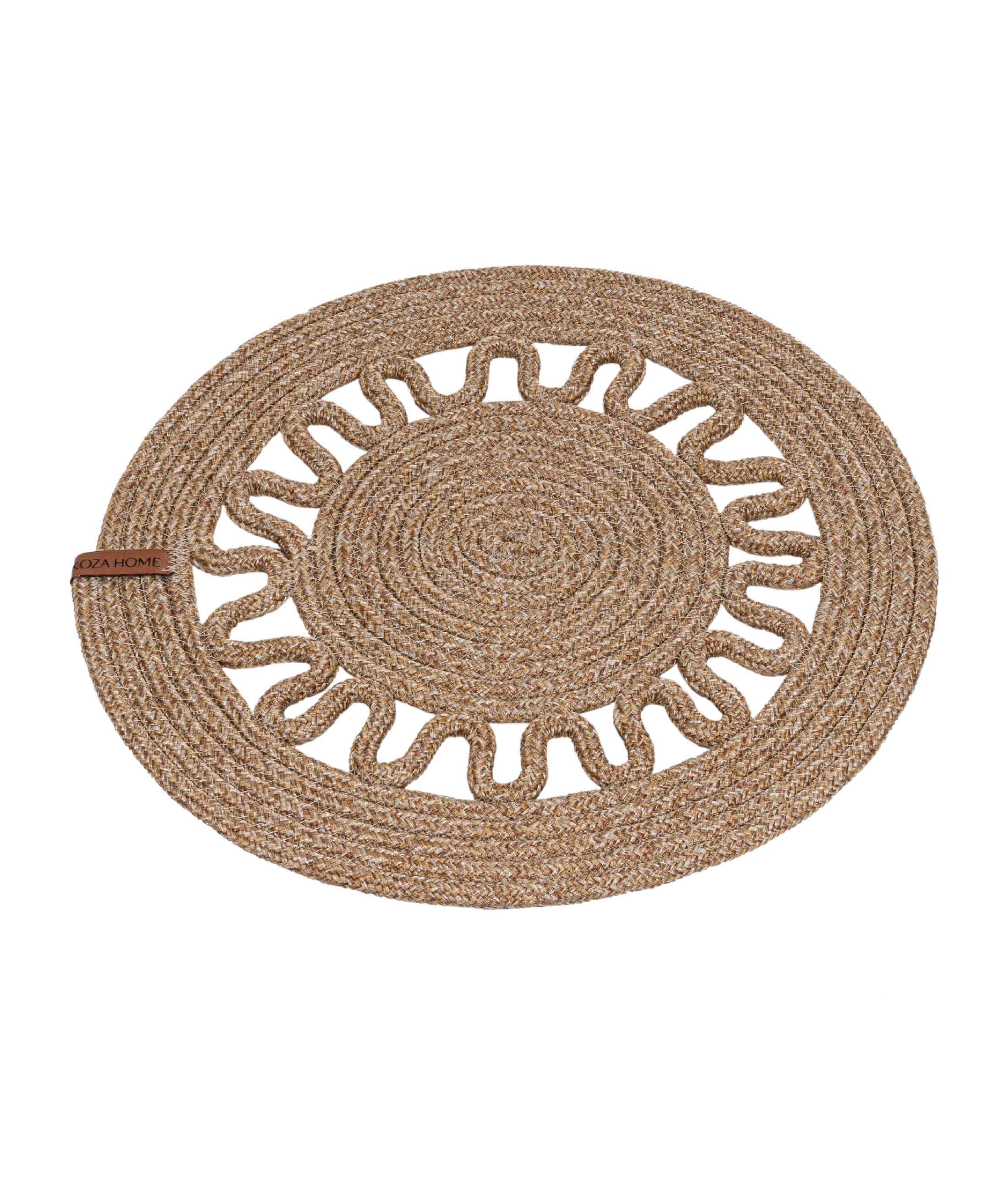 Cesta Amerikan Servis El Yapımı Pamuklu Natural Jüt Örme Dekoratif Supla 37x37cm 9024