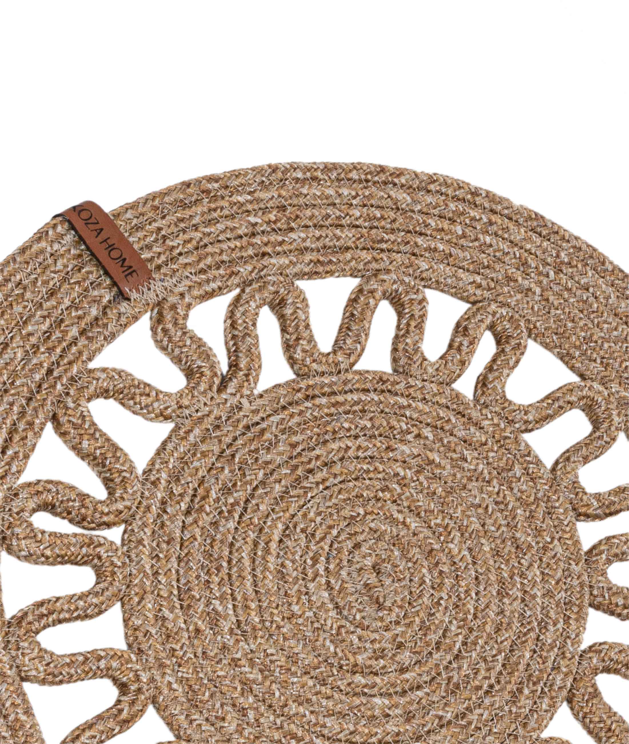 Cesta Amerikan Servis El Yapımı Pamuklu Natural Jüt Örme Dekoratif Supla 37x37cm 9024