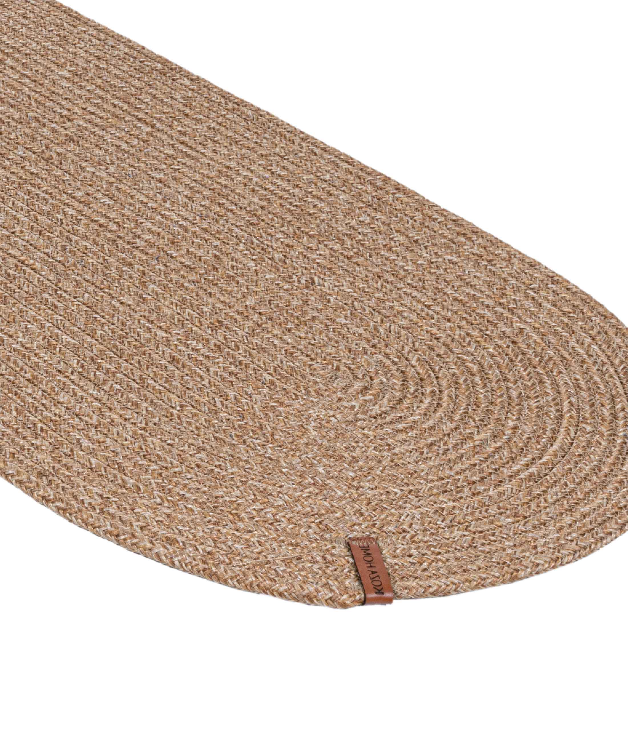 Cesta Amerikan Servis El Yapımı Pamuklu Natural Jüt Örme Düz Runner 37x136cm 9029