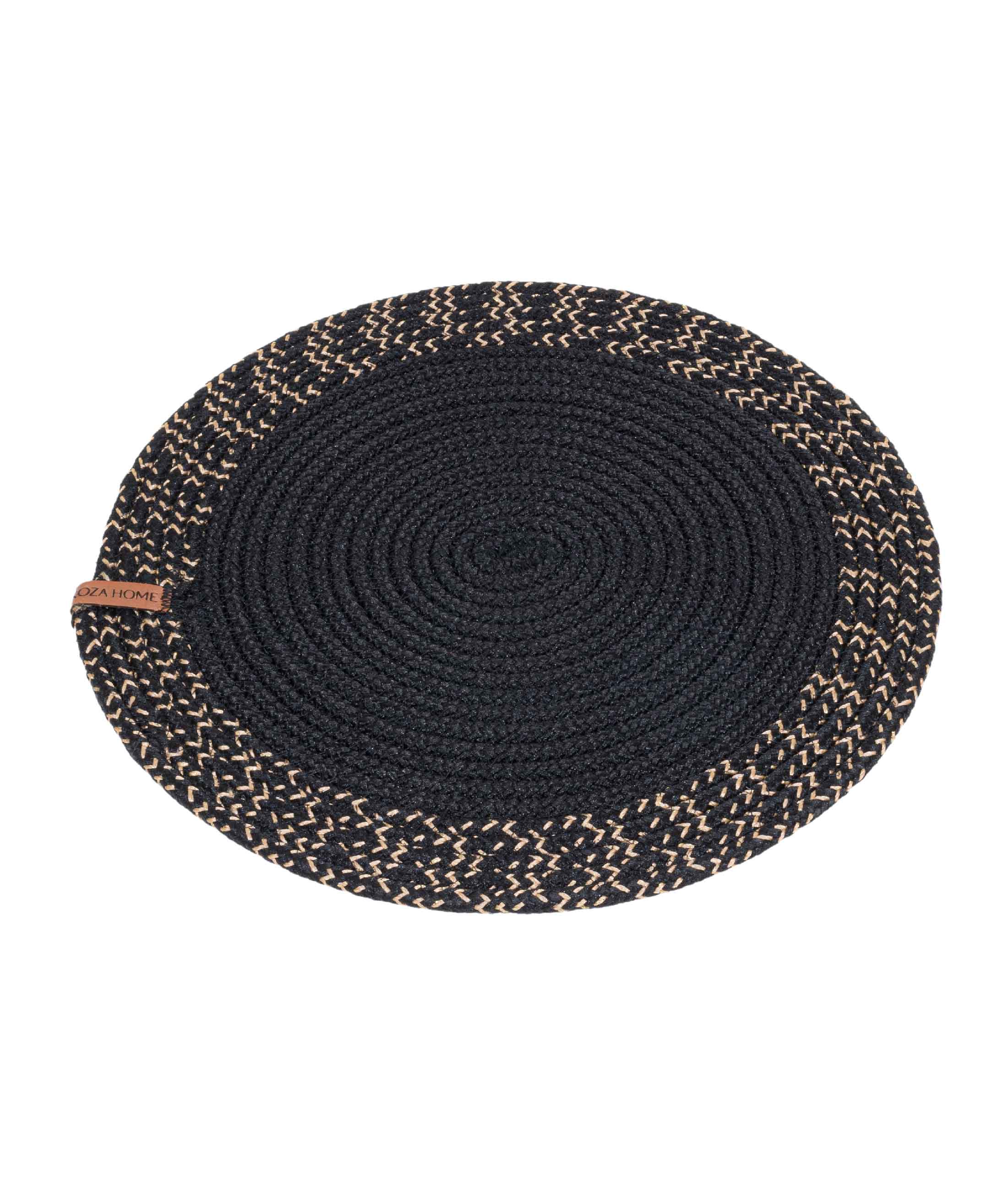 Cesta Amerikan Servis El Yapımı Pamuklu Siyah Jüt Örme Düz Supla 37x37cm 9030