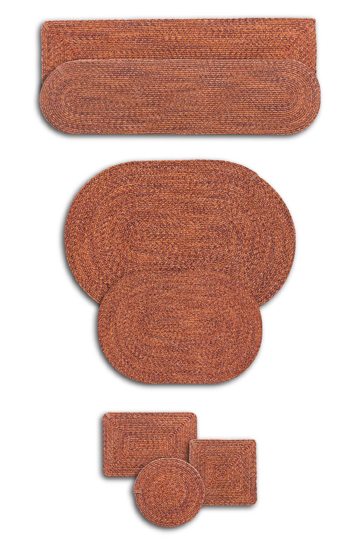 Cesta El Yapımı Örgü Kiremit Kilim 80x120 4033
