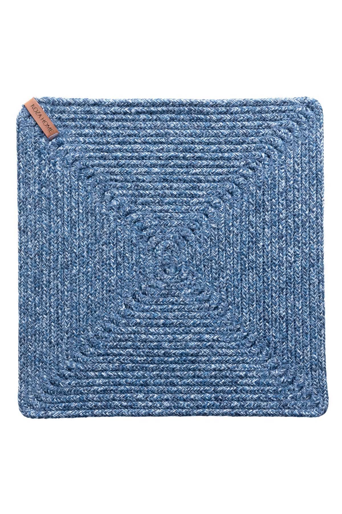 Cesta El Yapımı Örgü Lacivert Kare Supla 32x32 4016