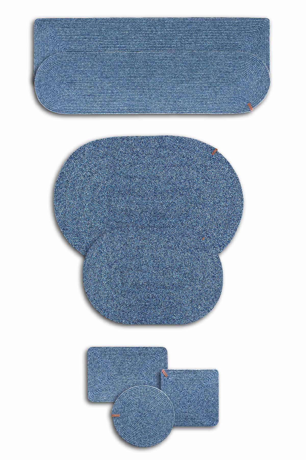 Cesta El Yapımı Örgü Lacivert Kilim 50x80 4020