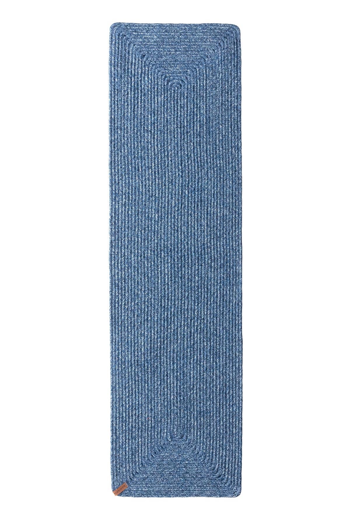 Cesta El Yapımı Örgü Lacivert Köşeli Runner 37x136 4018