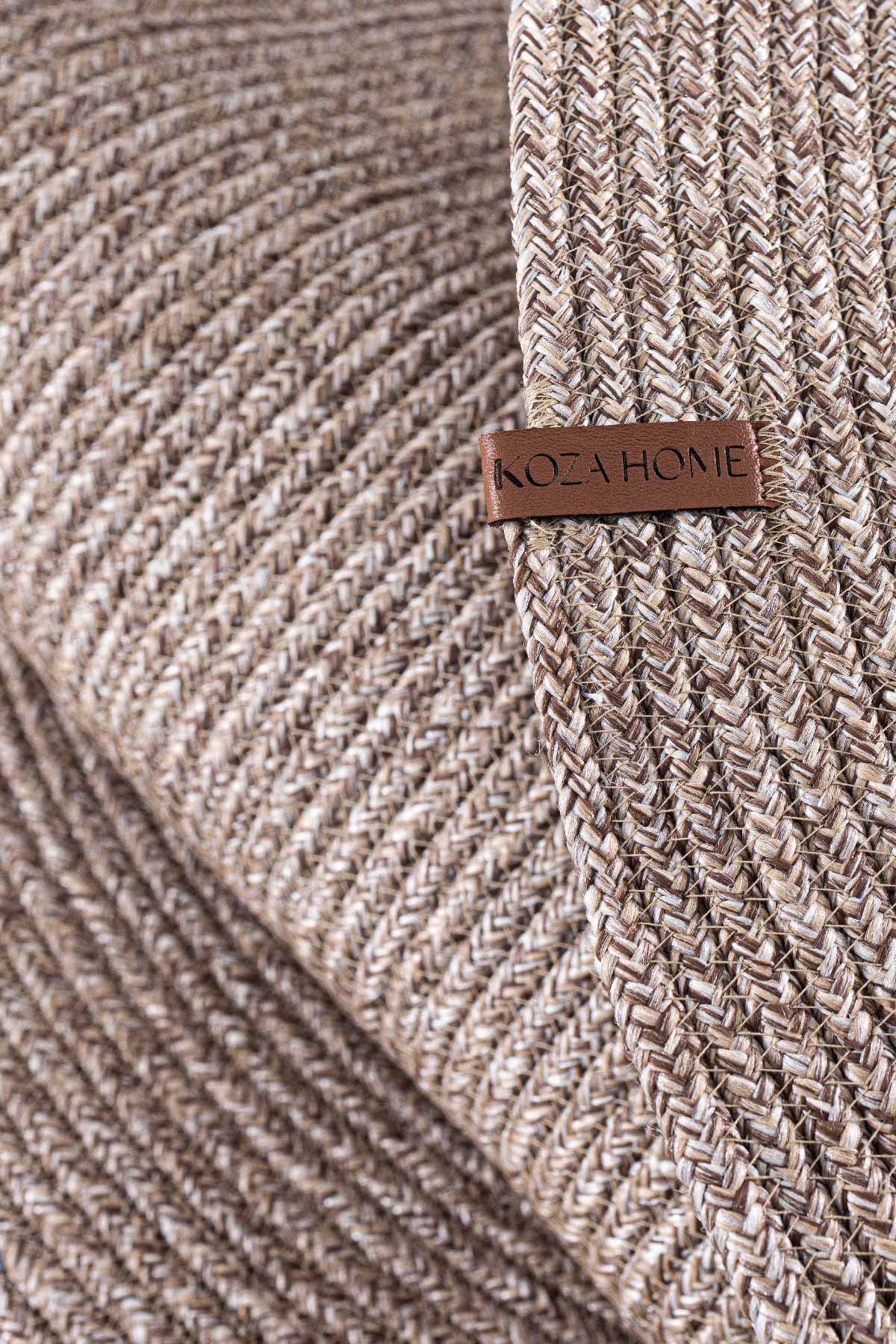 Cesta El Yapımı Örgü Natural Kilim 80x120 4012