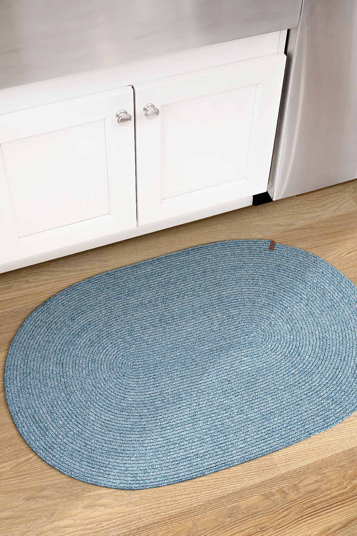 Cesta El Yapımı Örgü Turkuaz Kilim 50x80 4006
