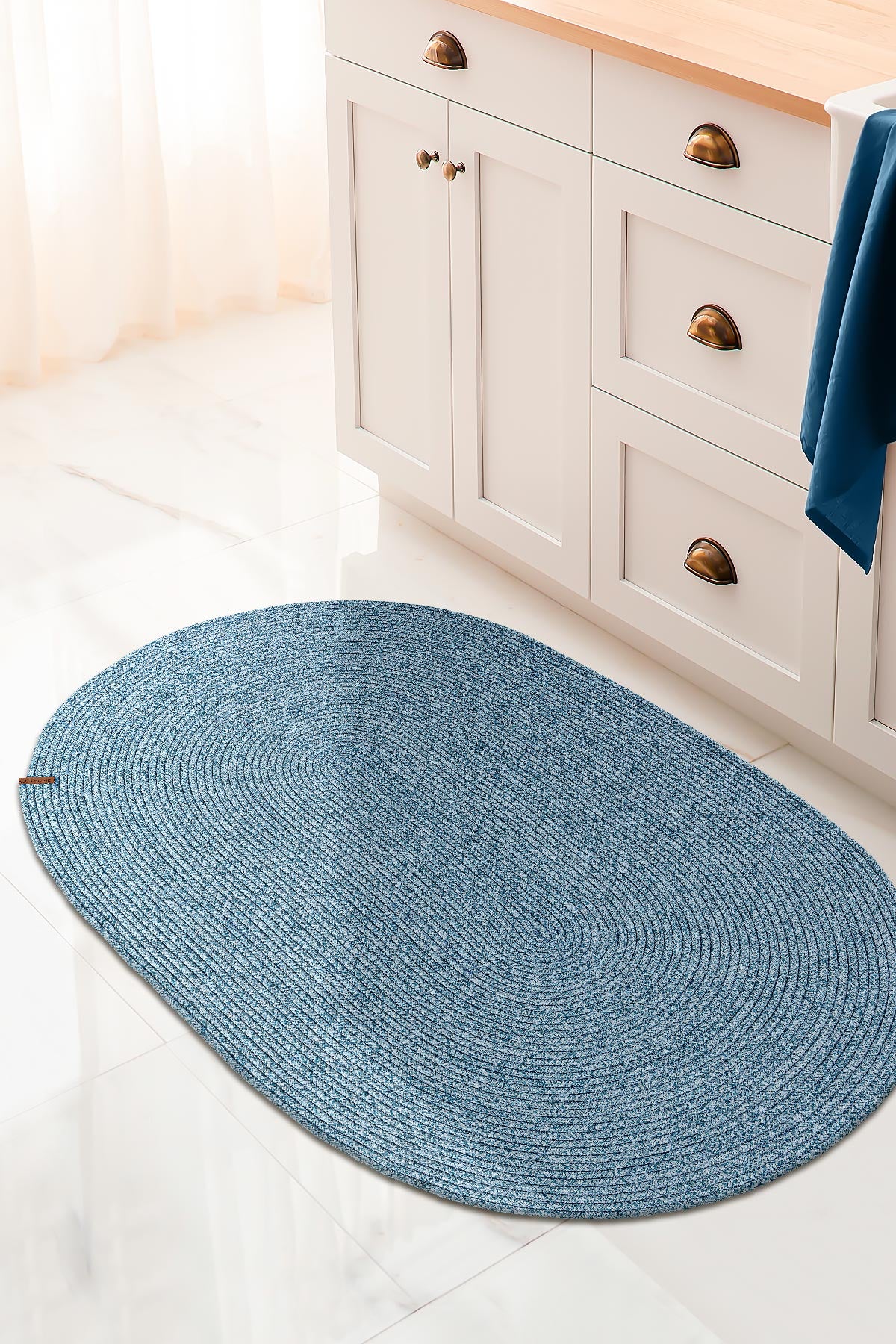 Cesta El Yapımı Örgü Turkuaz Kilim 80x120 4005