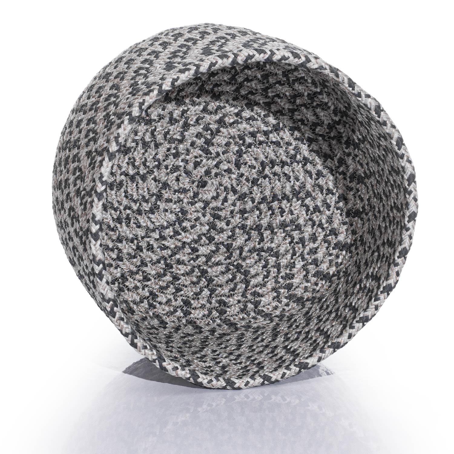 Cesta El Yapımı Pamuklu Gri Antrasit Hasır Dekoratif Sepet 25cm 9052