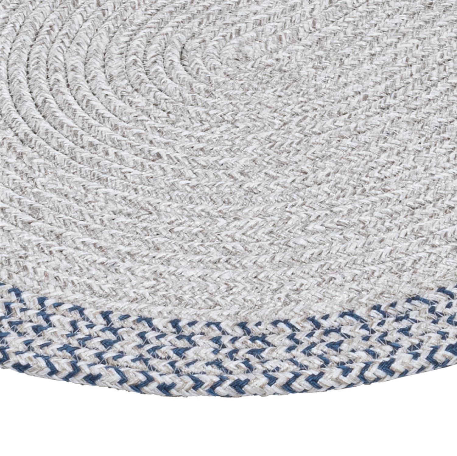 Cesta El Yapımı Pamuklu Gri Lacivert Jüt Hasır Dekoratif Kilim 9010