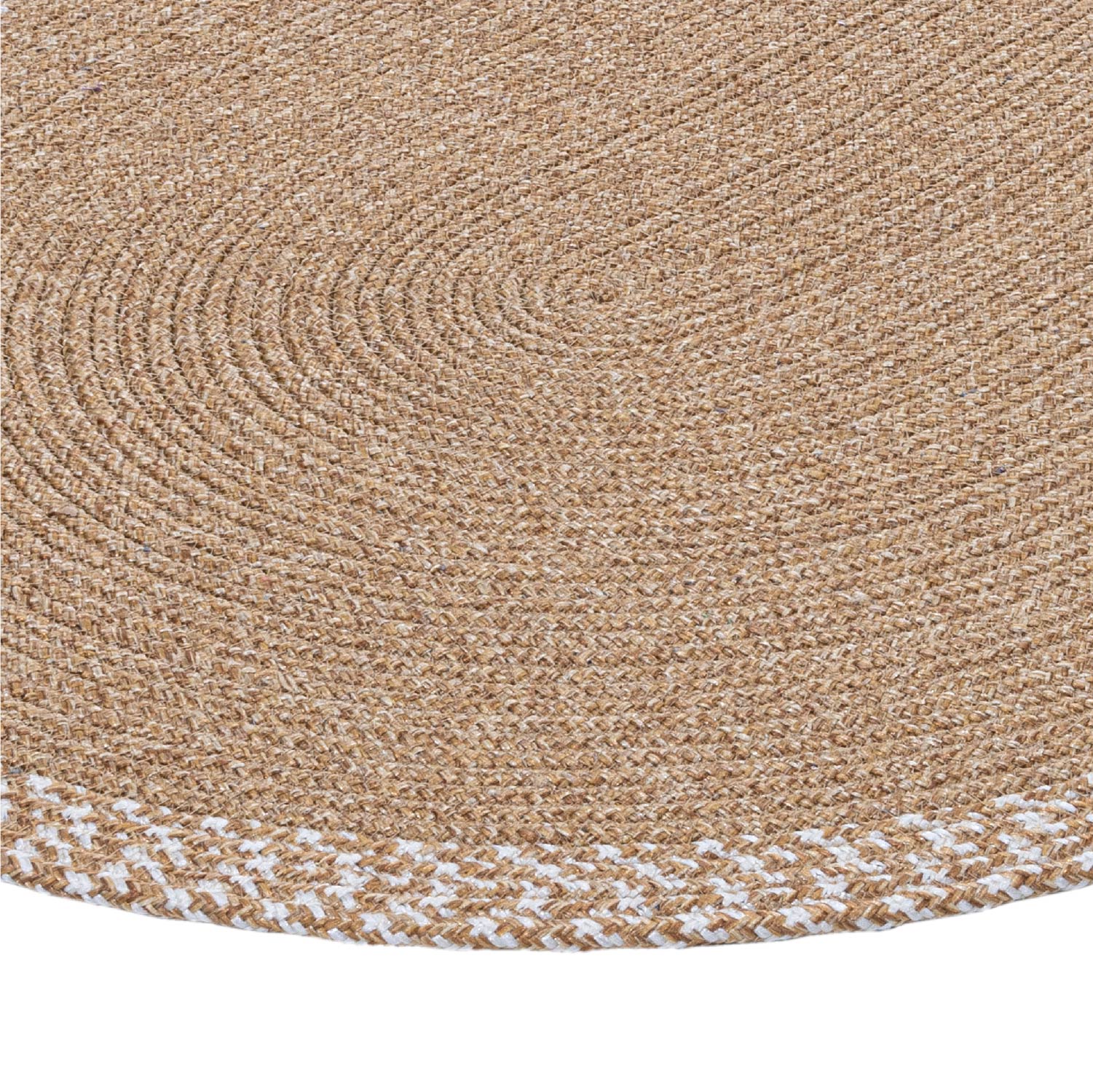 Cesta El Yapımı Pamuklu Natural Bej Jüt Hasır Dekoratif Kilim 9036