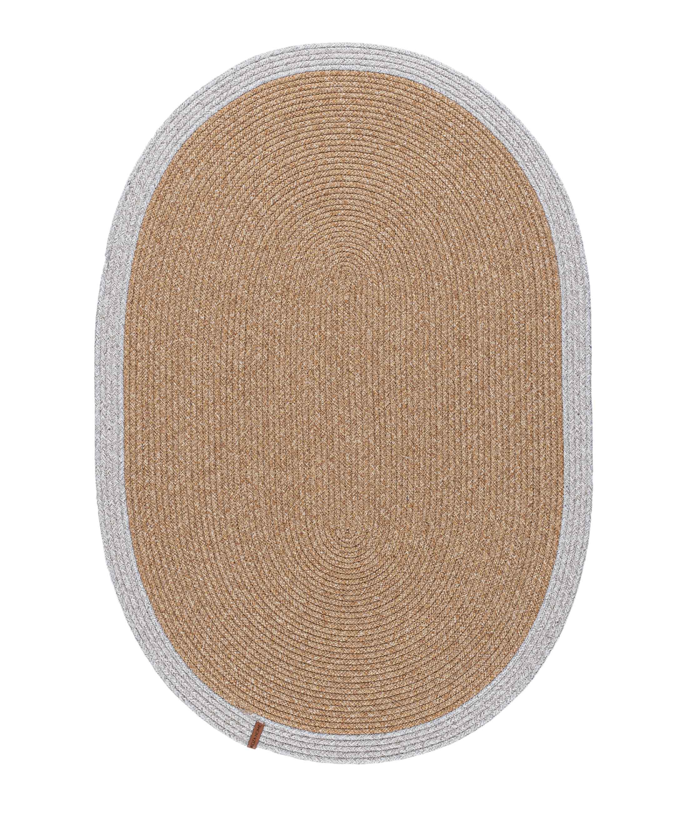 Cesta El Yapımı Pamuklu Natural Gri Jüt Hasır Dekoratif Kilim 9020