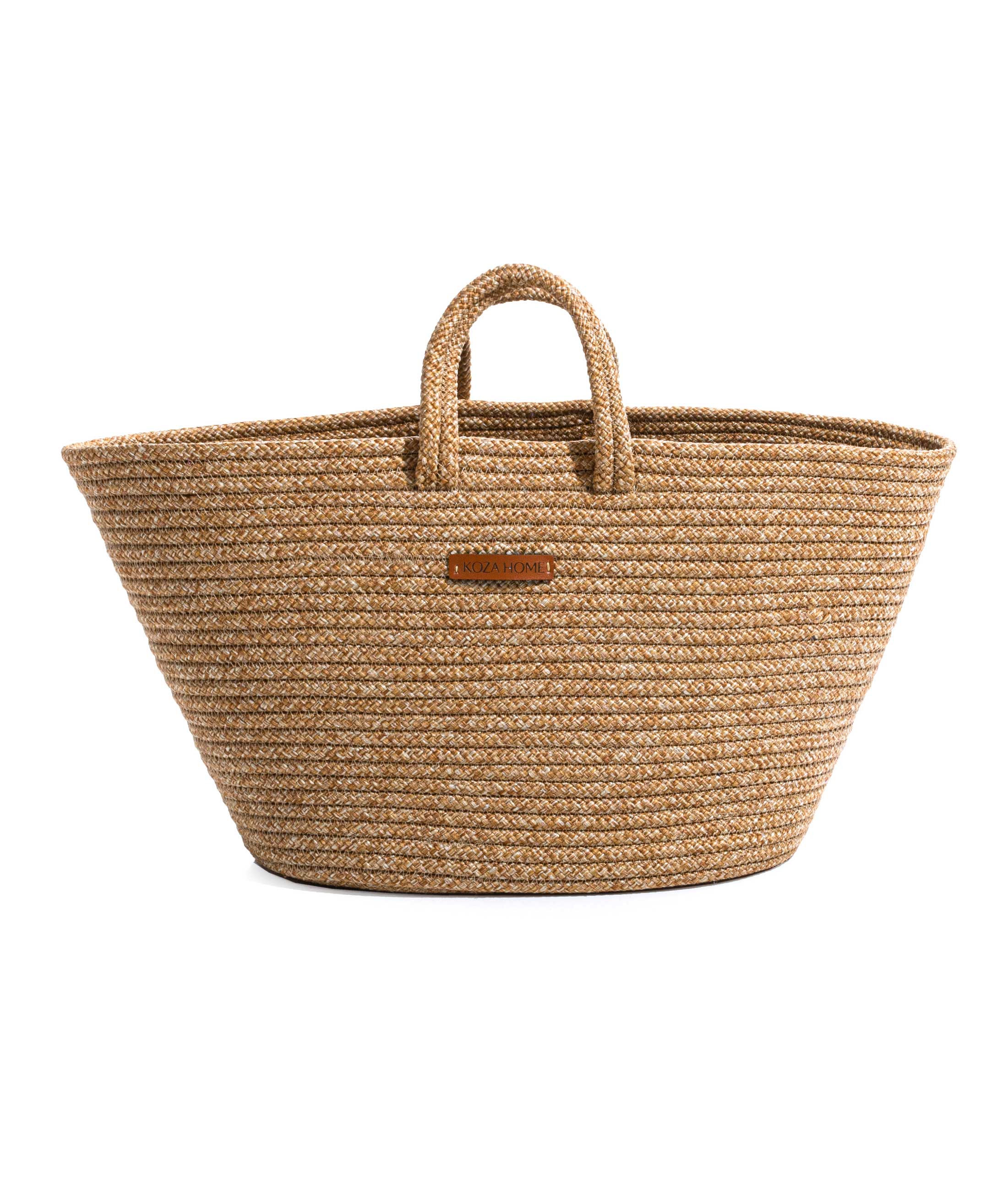 Cesta El Yapımı Pamuklu Natural Hasır Çanta Plaj Gündelik Dekoratif Çanta 26x57cm