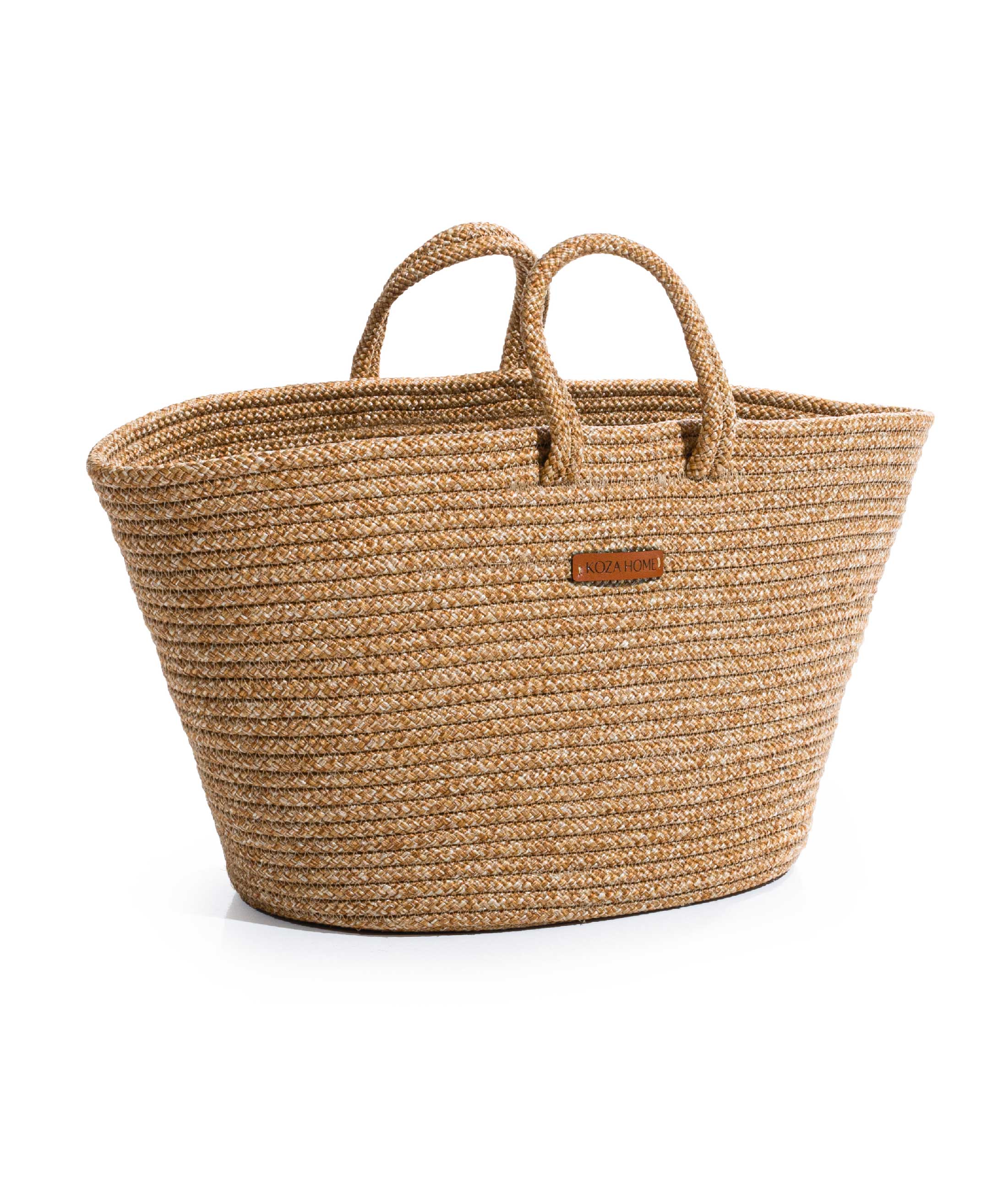 Cesta El Yapımı Pamuklu Natural Hasır Çanta Plaj Gündelik Dekoratif Çanta 26x57cm