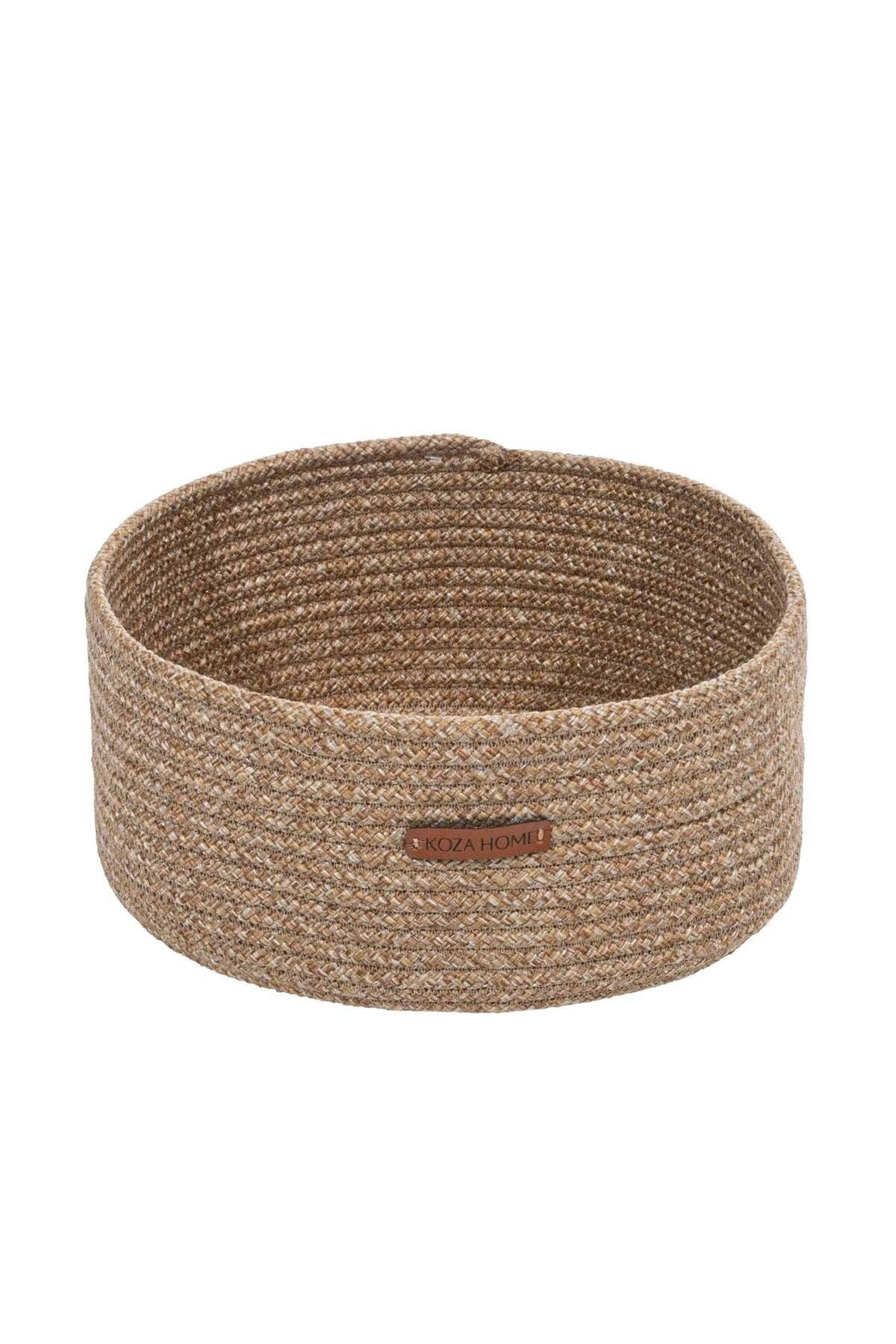 Cesta El Yapımı Pamuklu Natural Hasır Dekoratif Sepet 30cm 9050