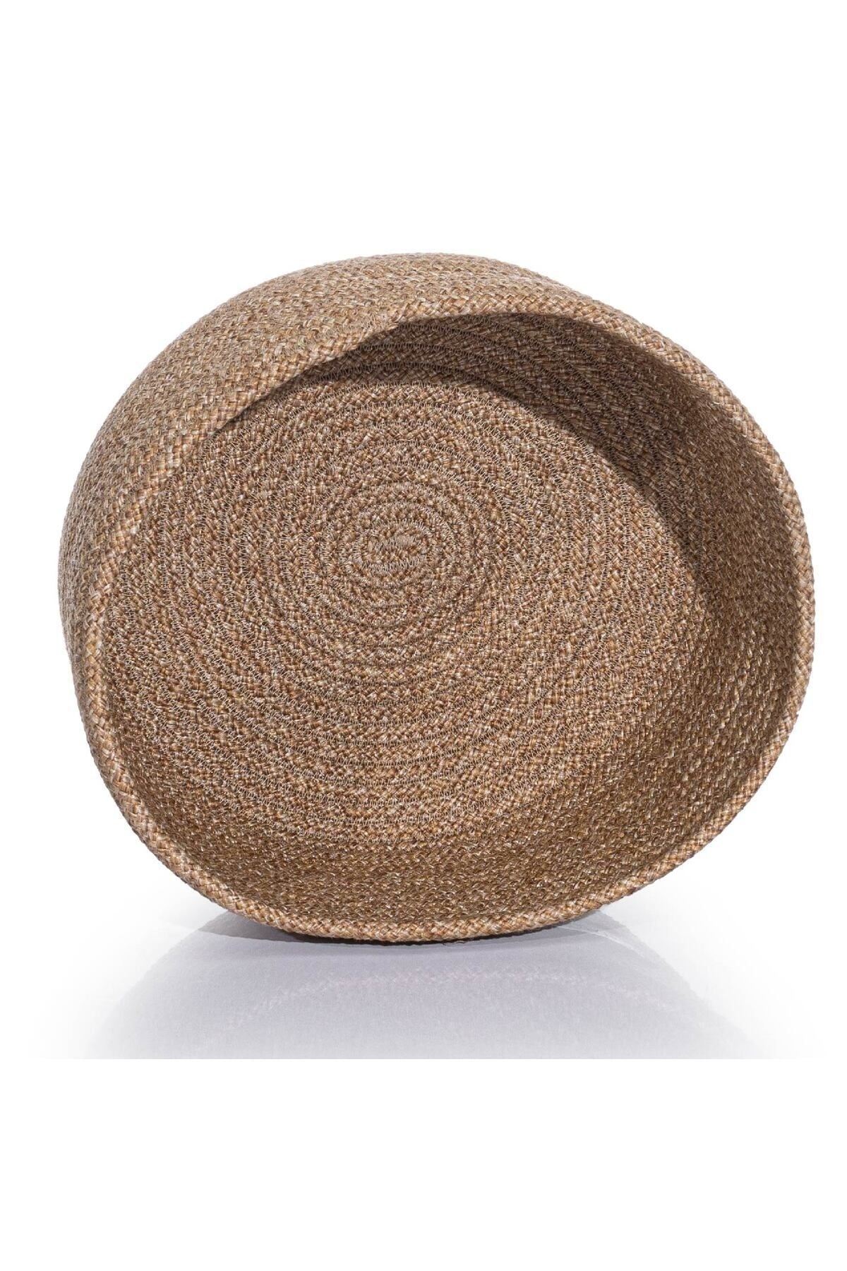 Cesta El Yapımı Pamuklu Natural Hasır Dekoratif Sepet 30cm 9050