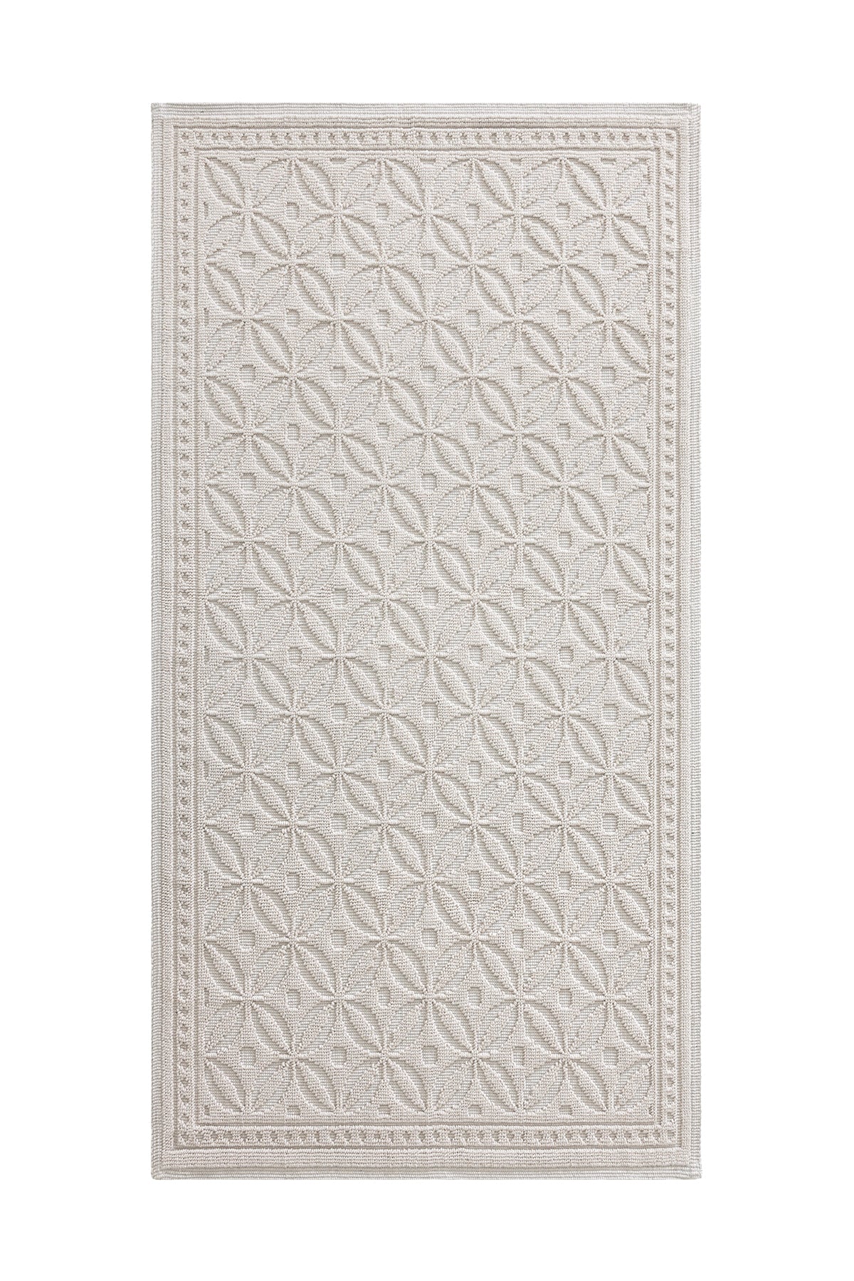 Country %100 Pamuk Kilim Krem Banyo Paspası Koridor Ve Antre Halısı 80x150 8597