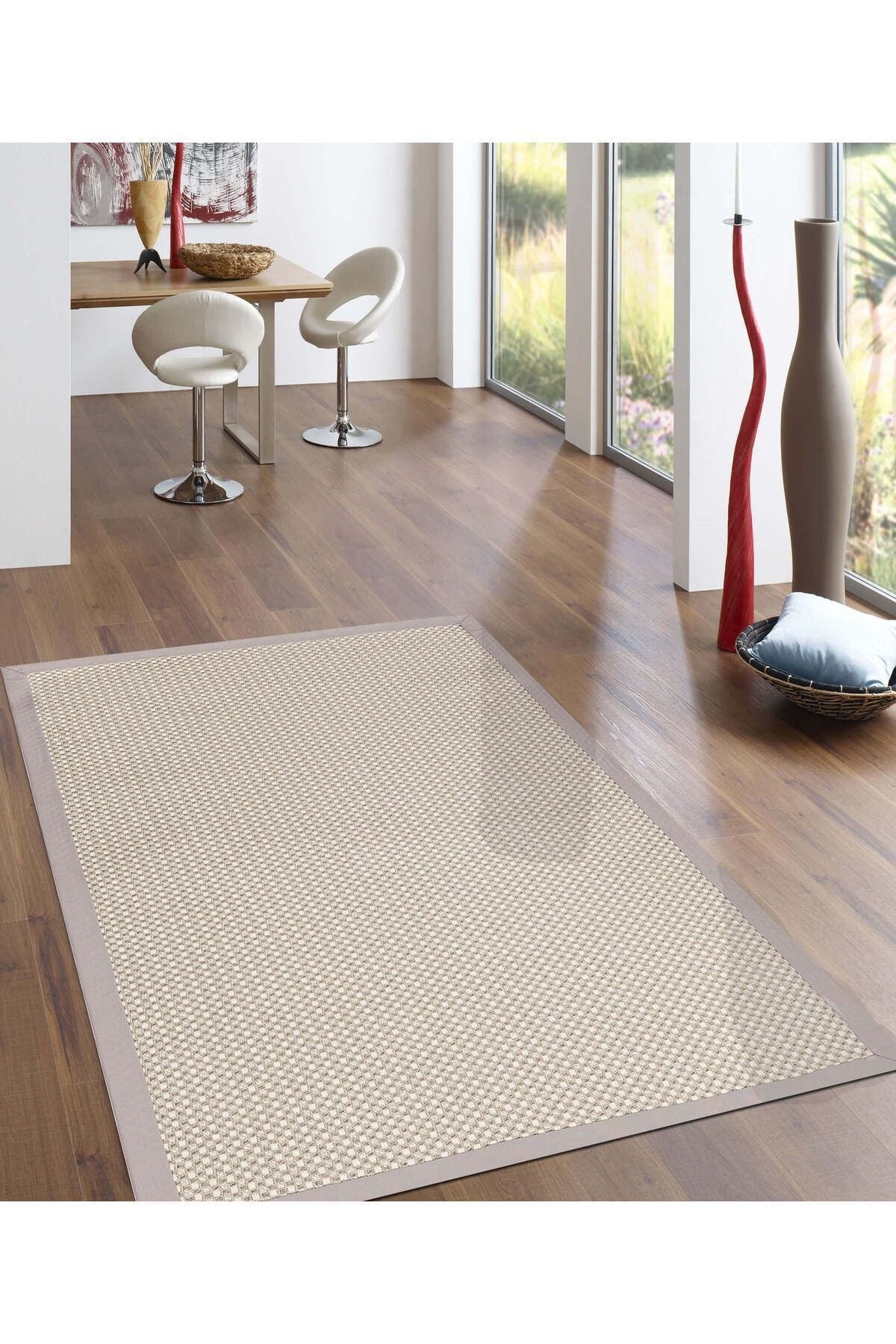 Cozy Bordür Krem Gri Halı 20981A