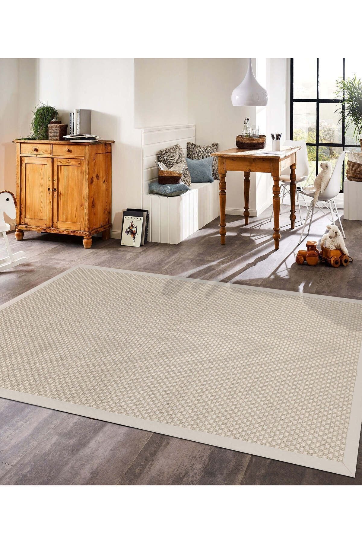 Cozy Bordür Krem Krem Halı 20985A