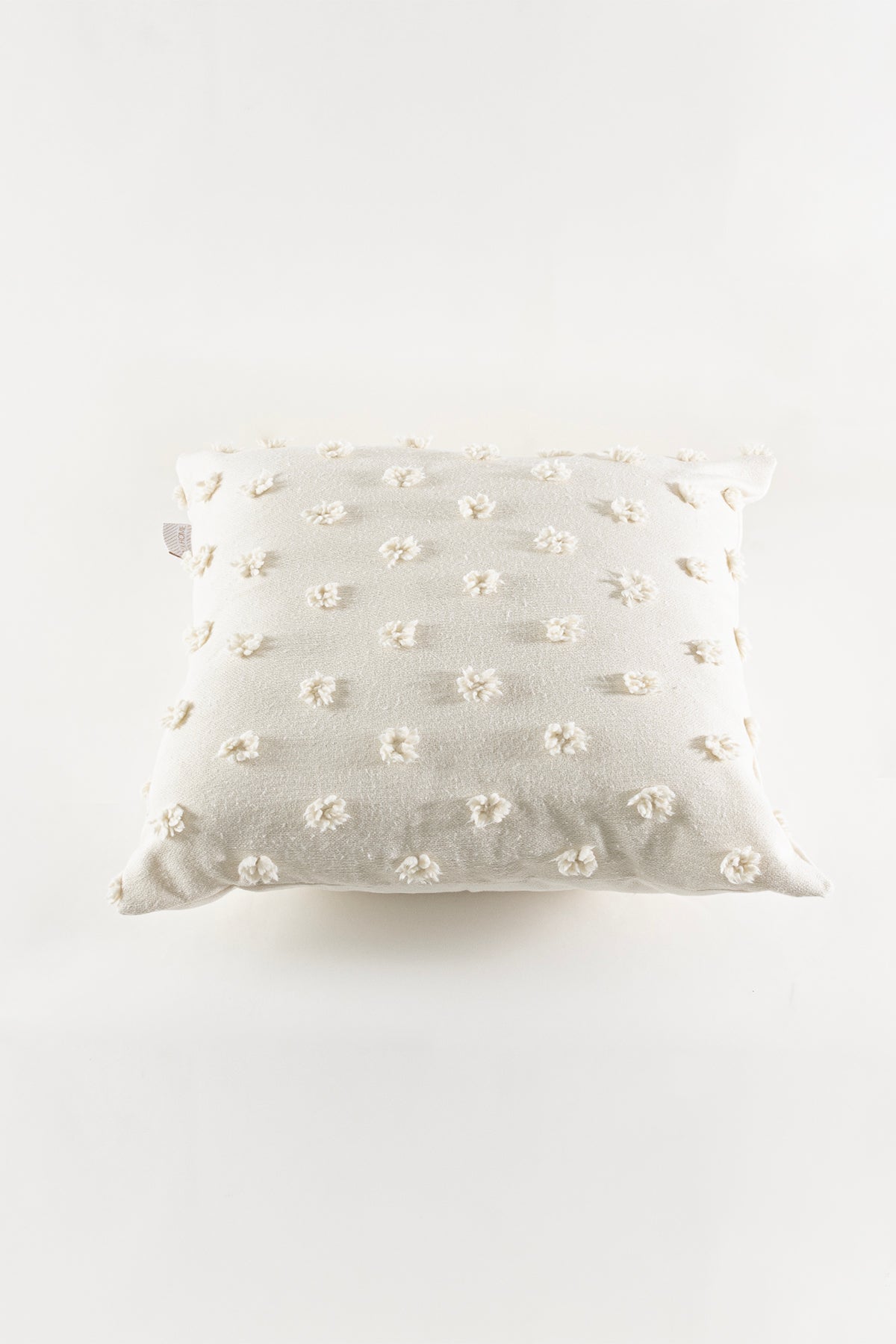 Craft Krem Sade Ponpon Dikişli Boncuk Elyaf İç Dolgulu Kırlent 43 x 43 35302A