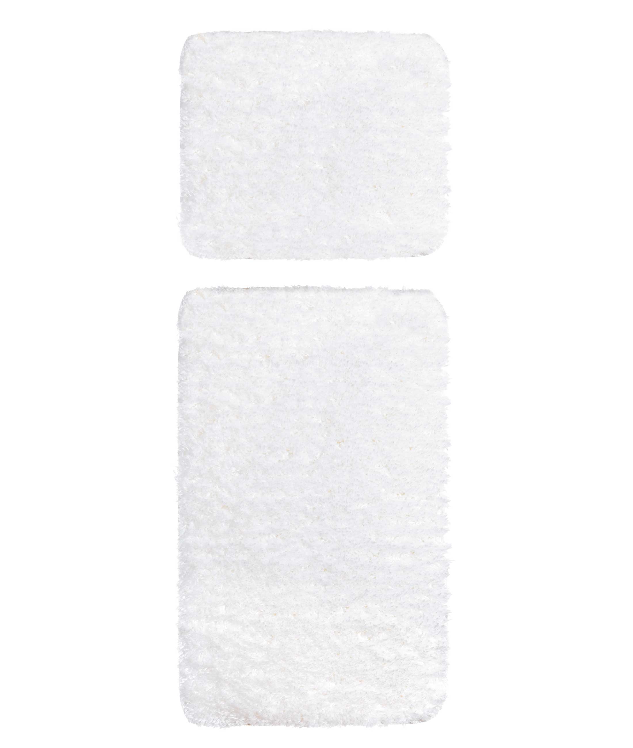 Douro Shaggy 2'li Banyo Paspası Beyaz Kaydırmaz Taban 60 x 100 - 50 x 60