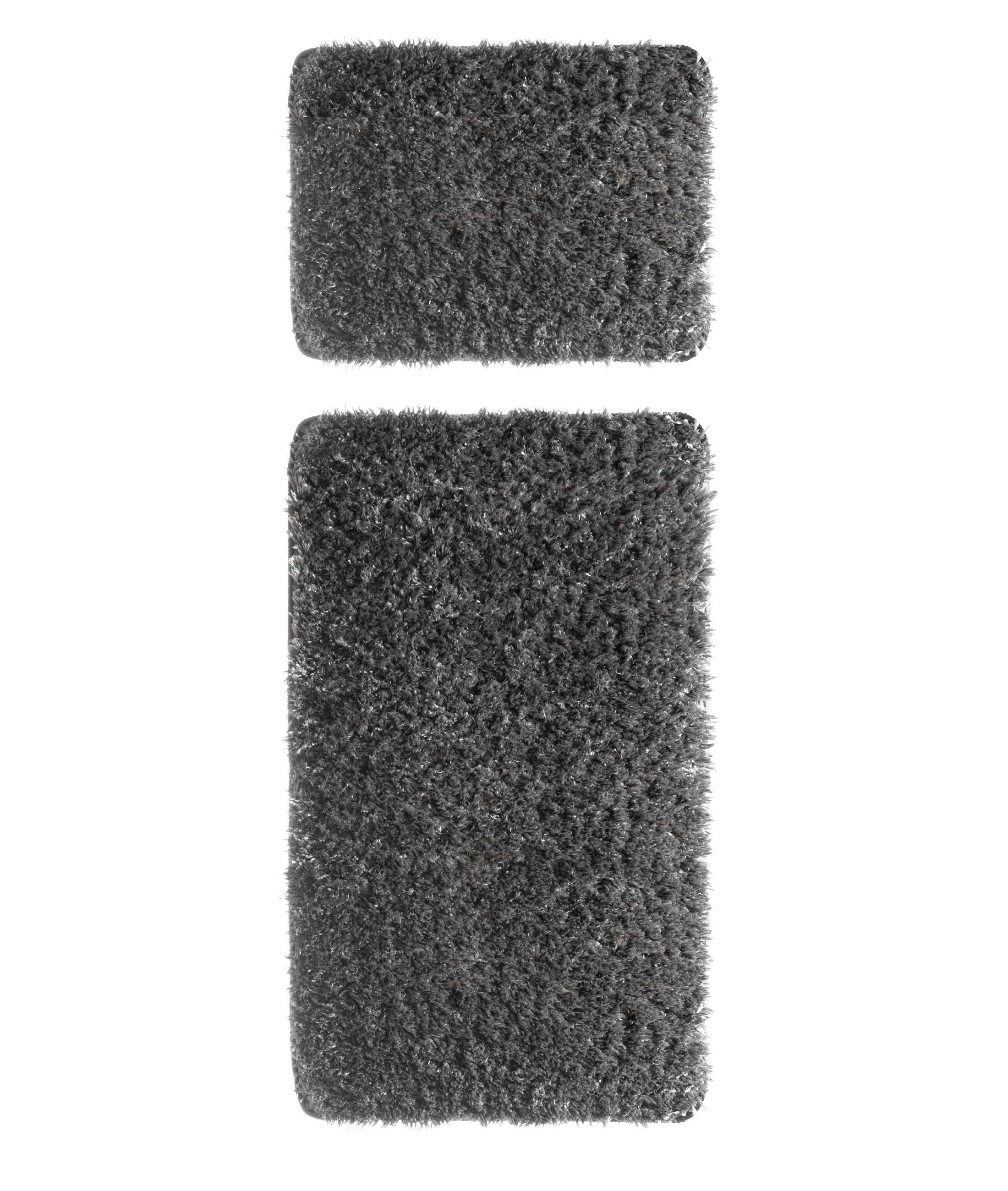 Douro Shaggy 2'li Banyo Paspası Füme Kaydırmaz Taban 60 x 100 - 50 x 60