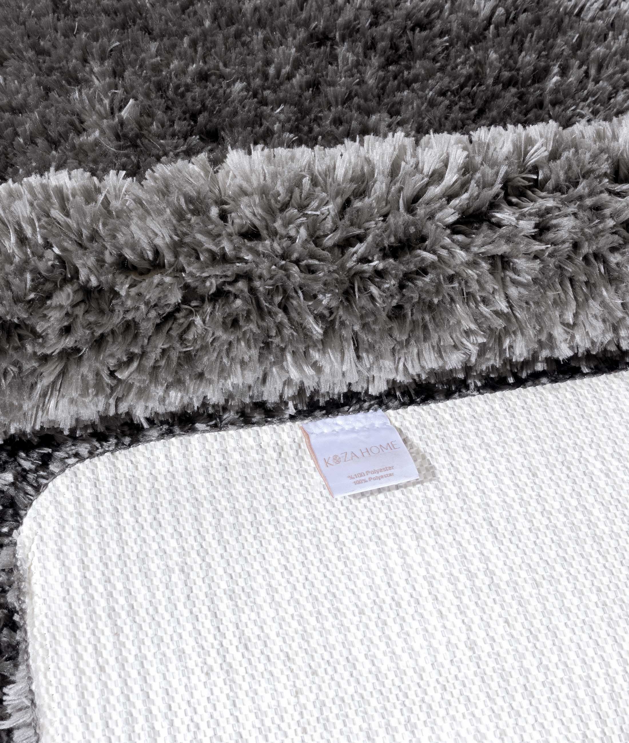 Douro Shaggy 2'li Banyo Paspası Füme Kaydırmaz Taban 60 x 100 - 50 x 60