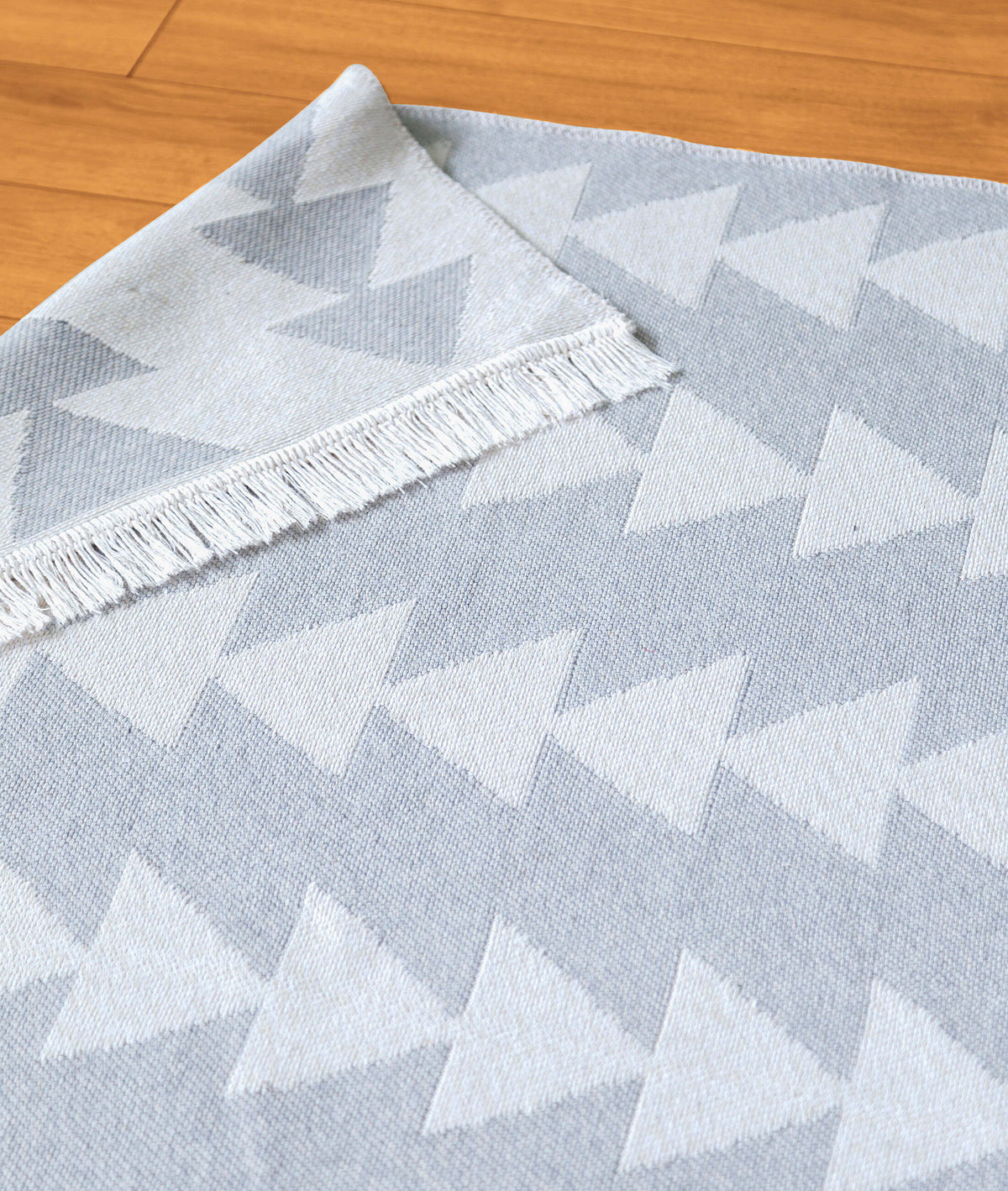 Duo Beyaz Gri Çift Taraflı Yıkanabilir Dokuma Kilim 22994A