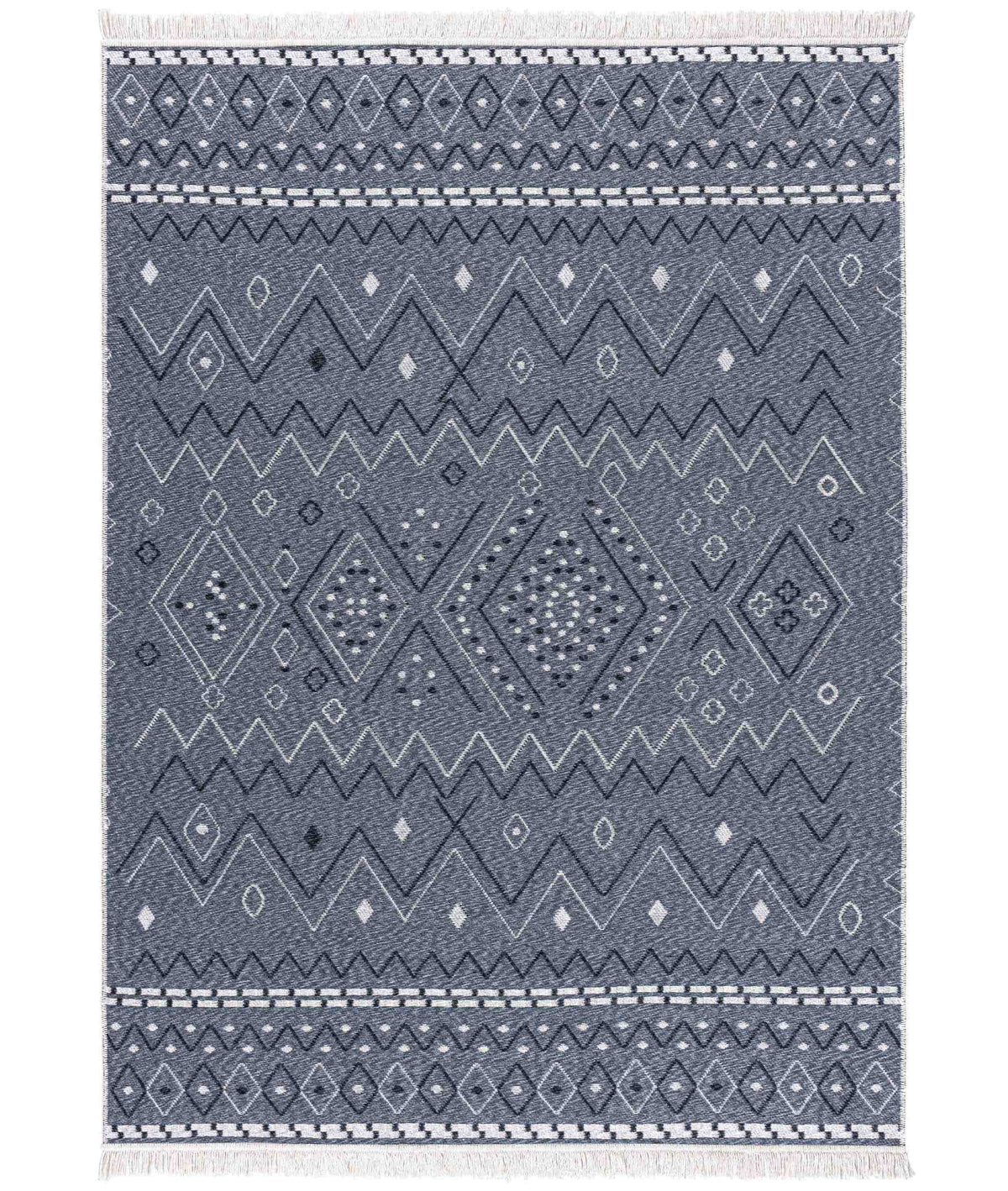 Duo Krem Gri Çift Taraflı Yıkanabilir Dokuma Kilim 24247A