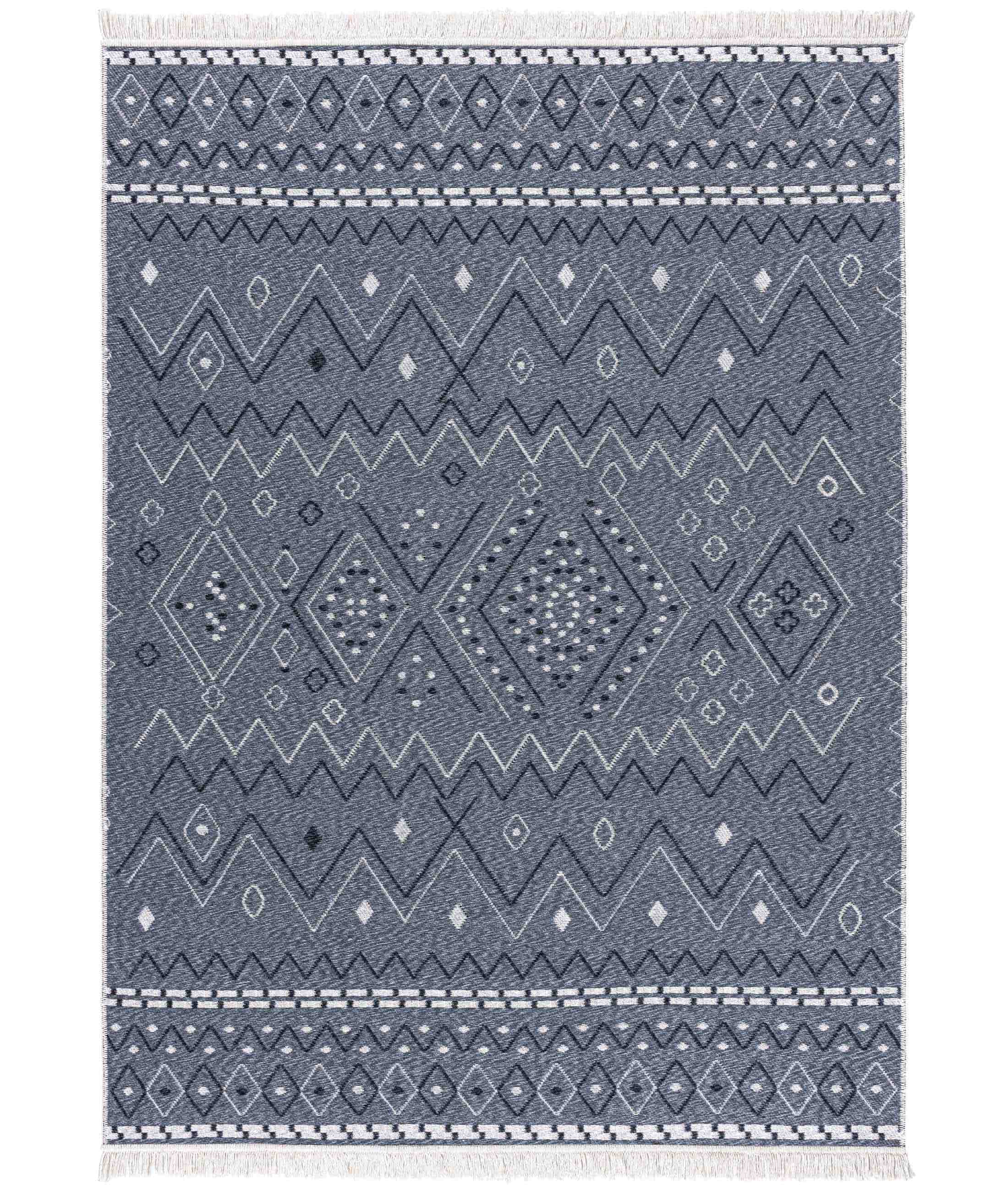 Duo Krem Gri Çift Taraflı Yıkanabilir Dokuma Kilim 24247A