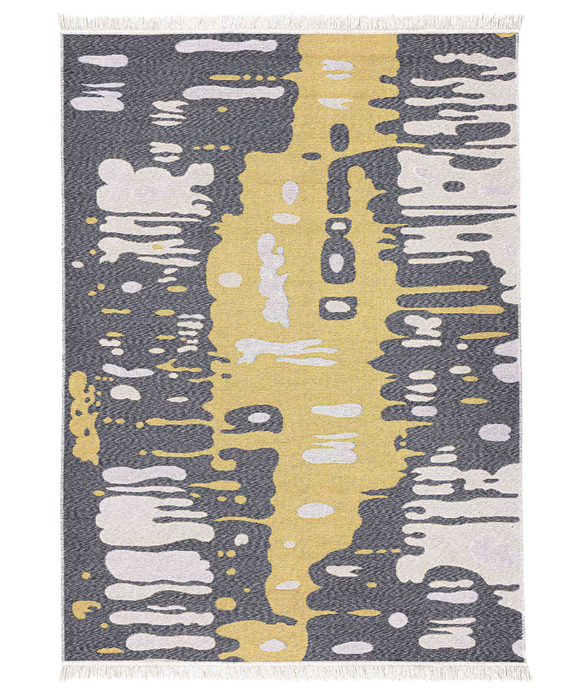 Duo Krem Sarı Çift Taraflı Yıkanabilir Dokuma Kilim 24245A