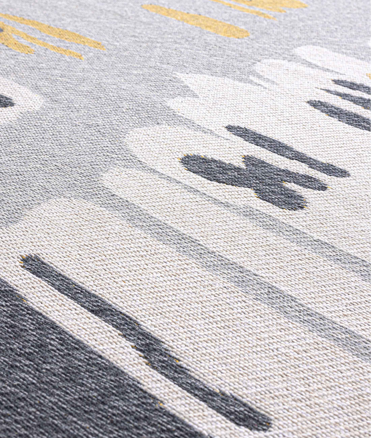 Duo Krem Sarı Çift Taraflı Yıkanabilir Dokuma Kilim 24245A