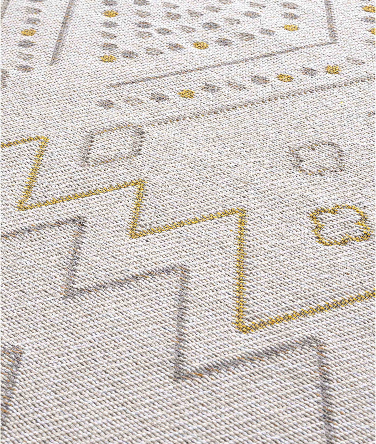 Duo Krem Sarı Çift Taraflı Yıkanabilir Dokuma Kilim 24247A