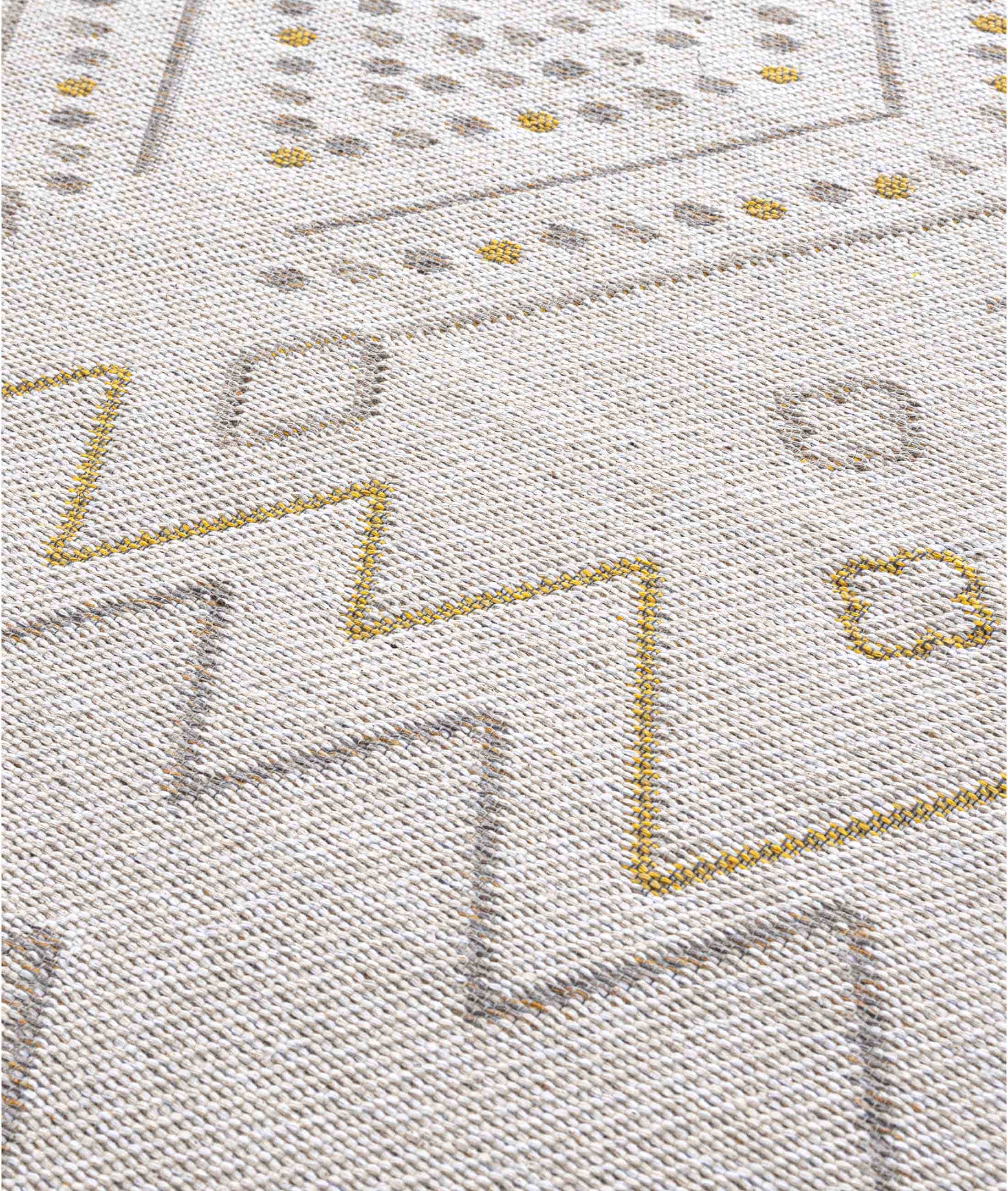 Duo Krem Sarı Çift Taraflı Yıkanabilir Dokuma Kilim 24247A