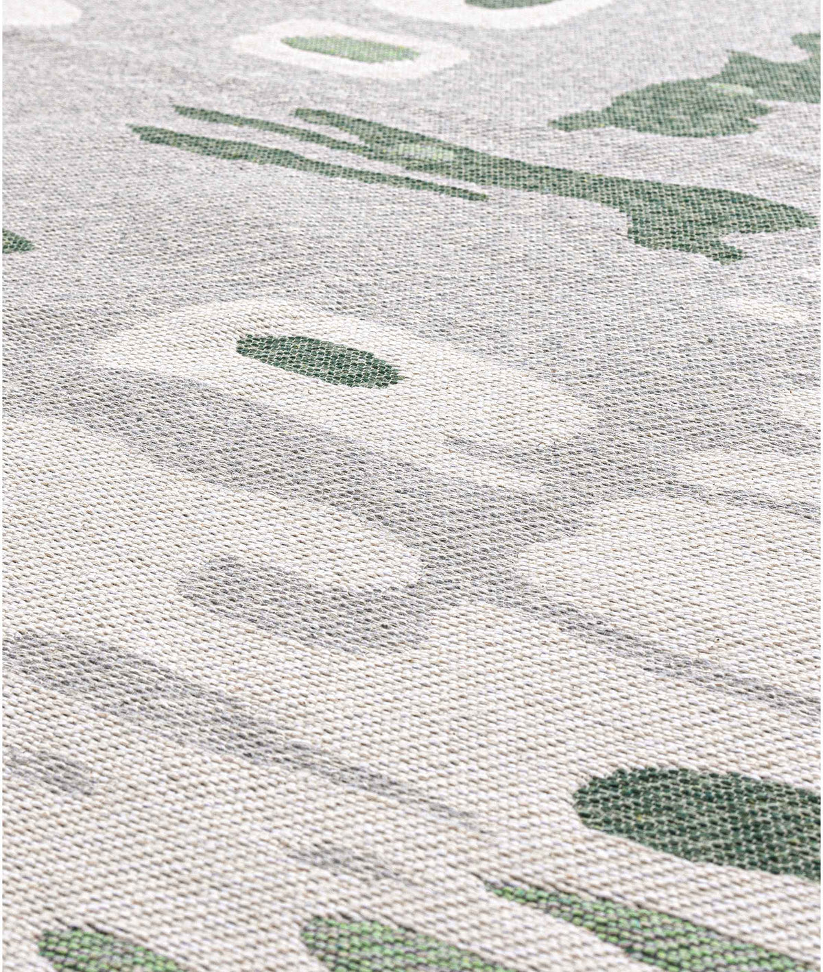 Duo Krem Yeşil Çift Taraflı Yıkanabilir Dokuma Kilim 24245A