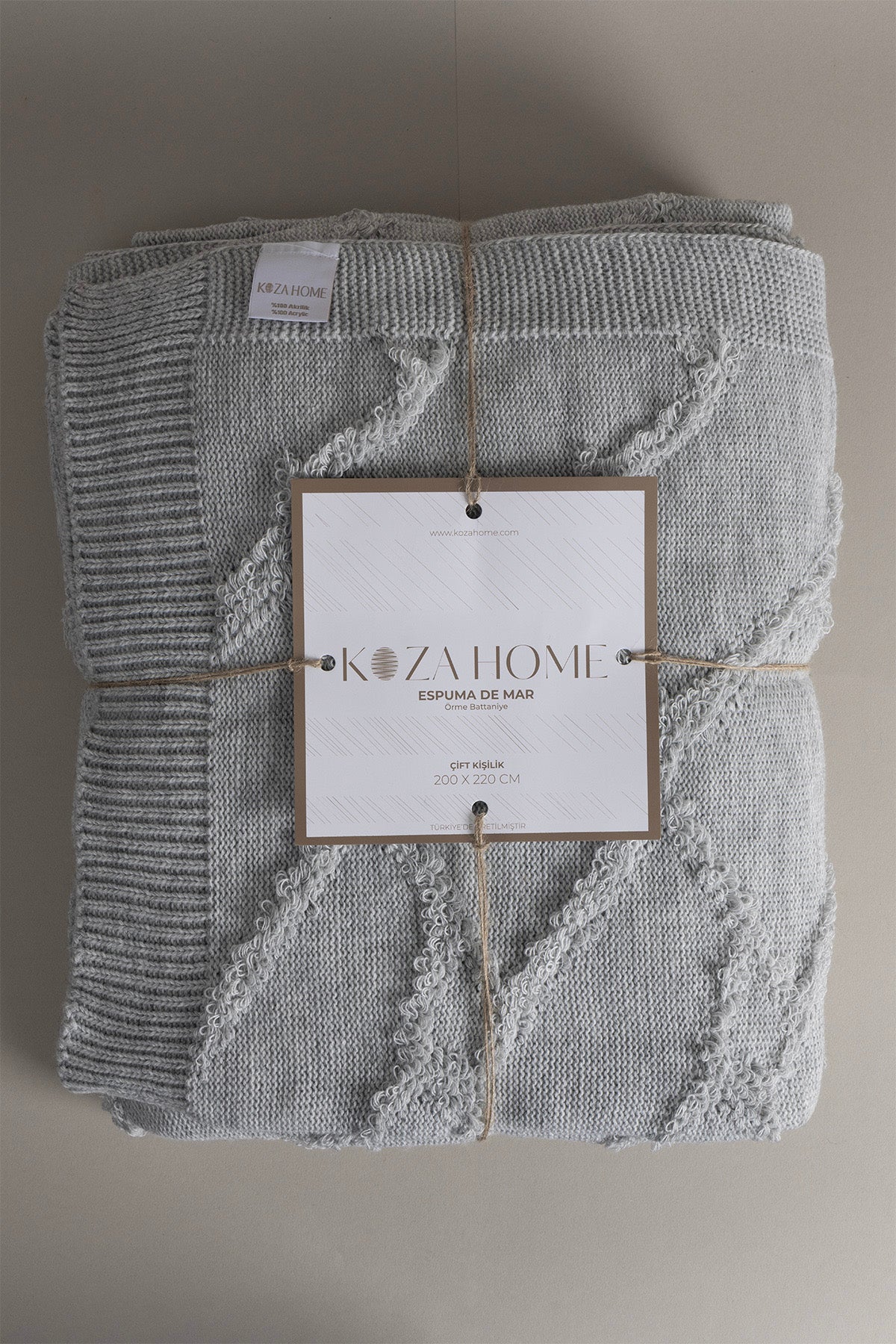 Espuma De Mar Gri Çift Kişilik Battaniye 200x220 37130