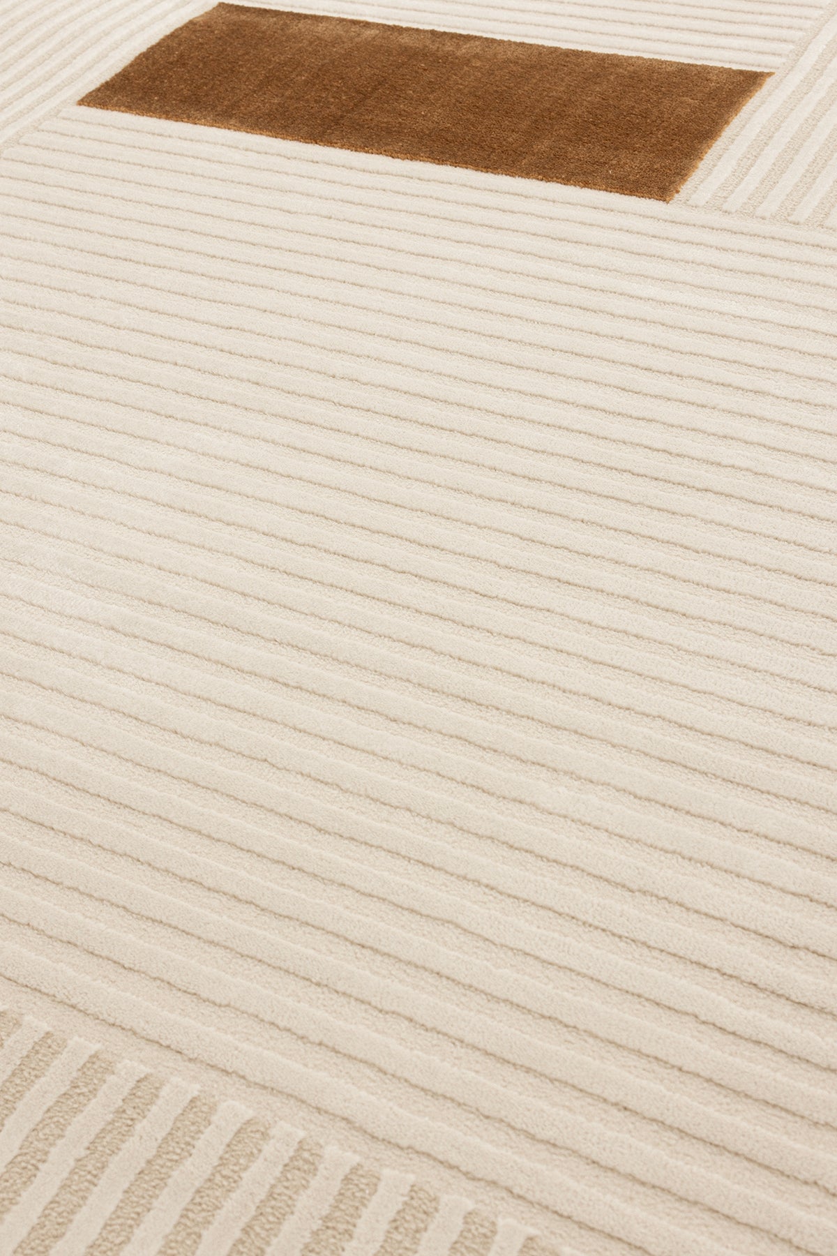 Farahan Krem Tarçın Geometrik Tozumaz Salon Koridor Balkon Teras Bahçe Oturma Odası Halısı A0859A