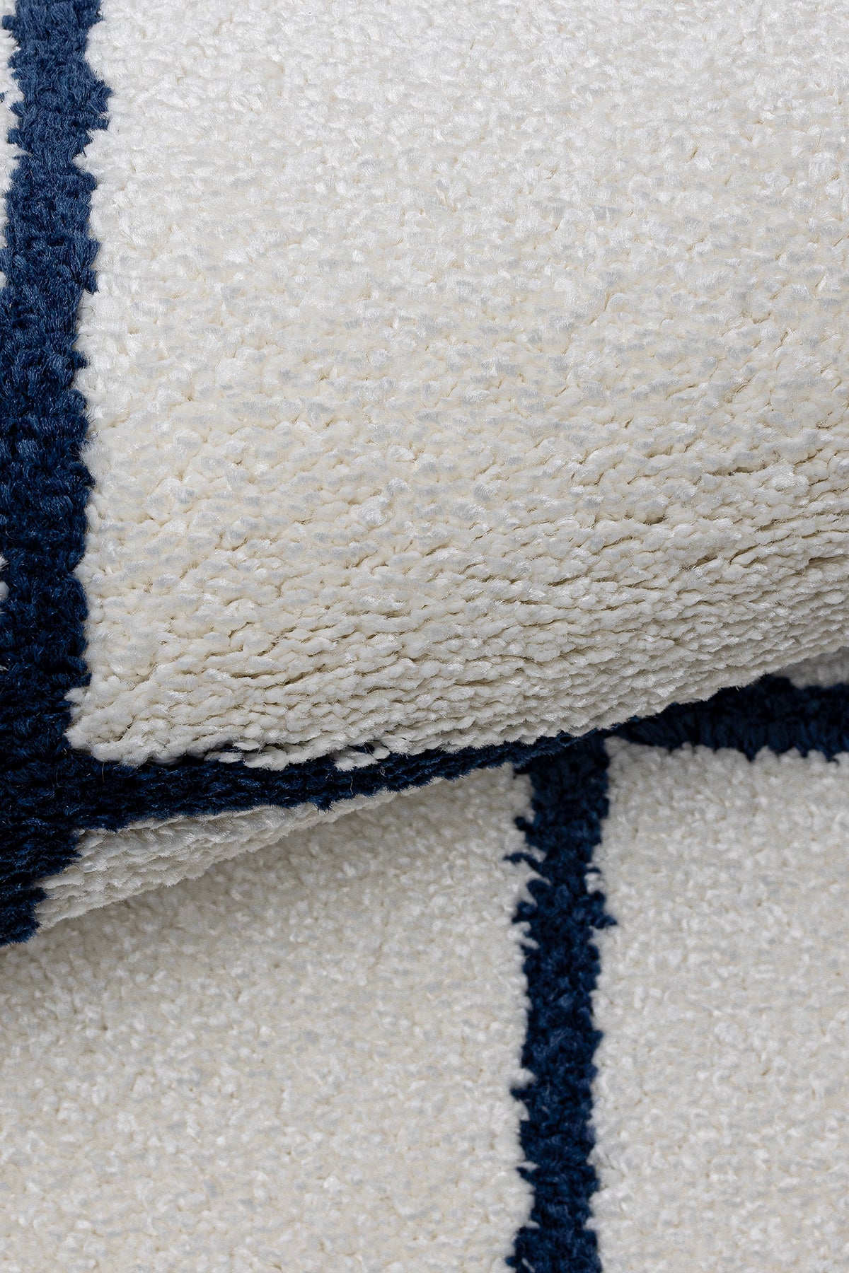 Fjord Beyaz Lacivert Halı Kilim Salon Oturma Odası Yatak Odası Koridor Makine Halısı 59837A