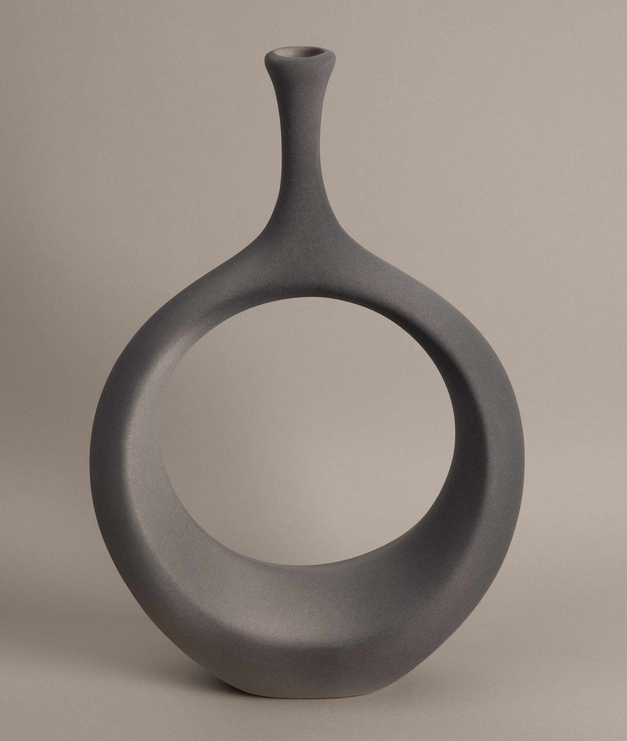 Galante Özel Taş Doku Gri İskandinav Seramik Vazo 10x23x35cm 6270