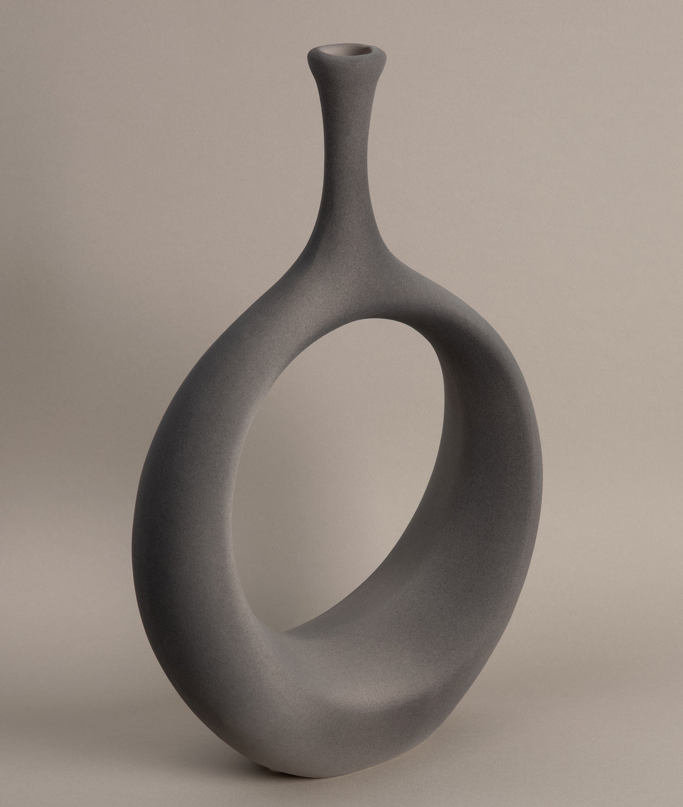 Galante Özel Taş Doku Gri İskandinav Seramik Vazo 10x23x35cm 6270