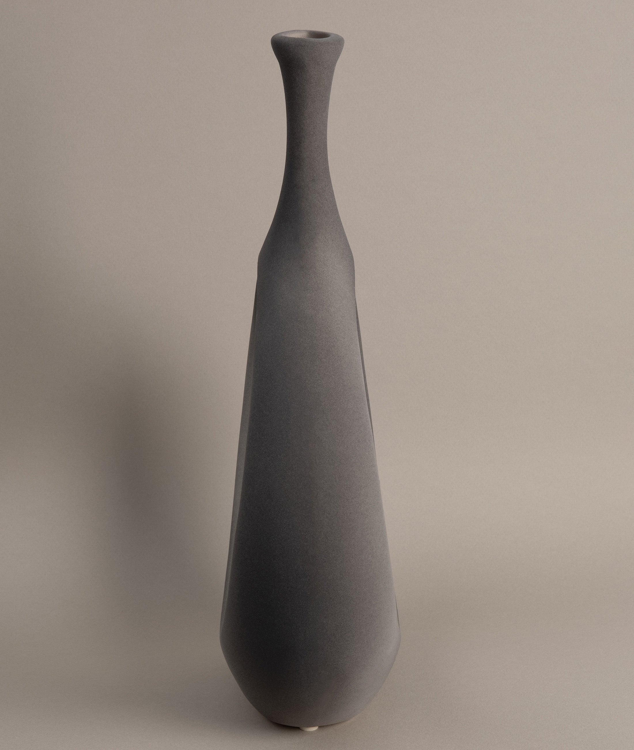 Galante Özel Taş Doku Gri İskandinav Seramik Vazo 10x23x35cm 6270